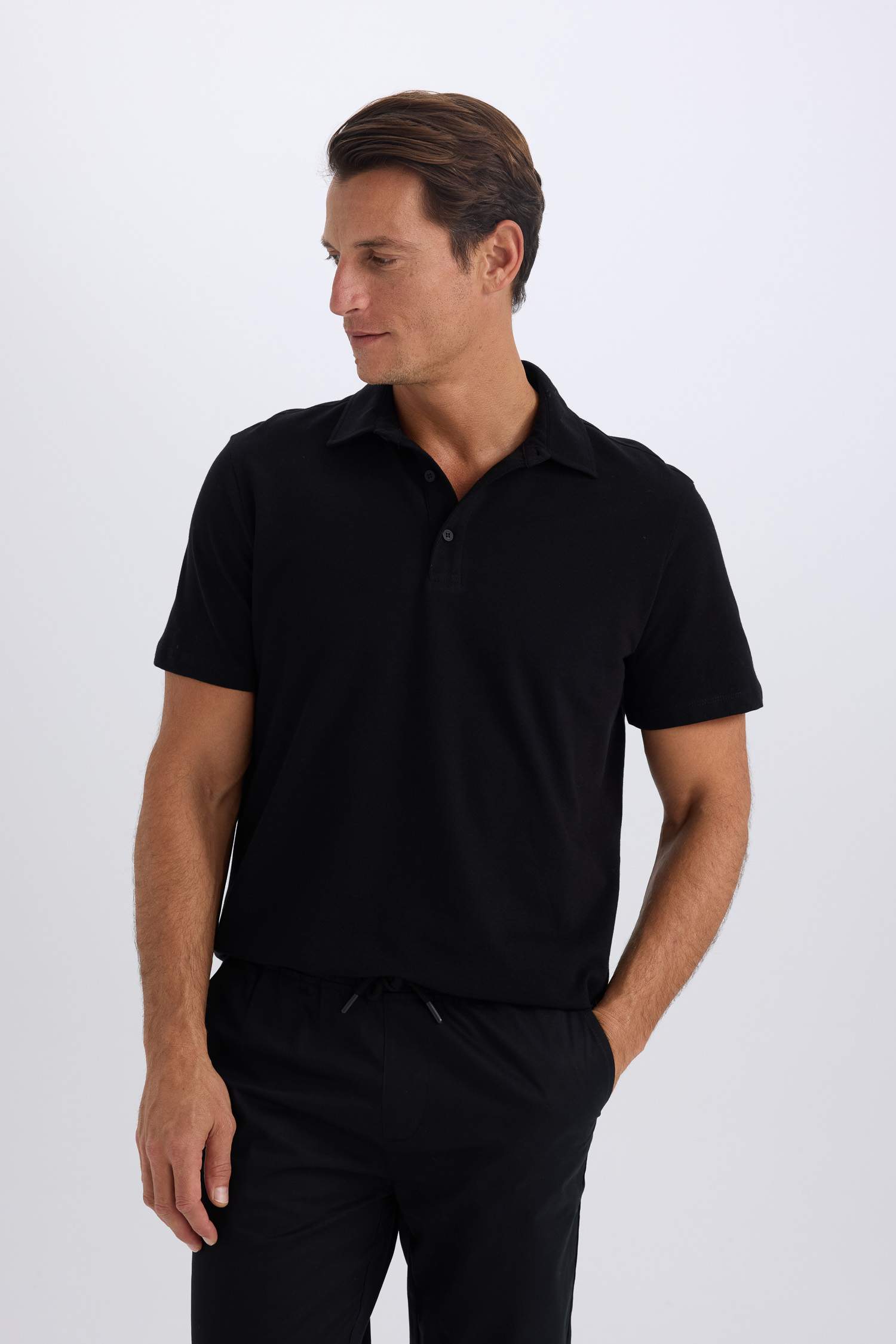 Regular Fit Cotton Short Sleeve Basic Polo T-Shirt