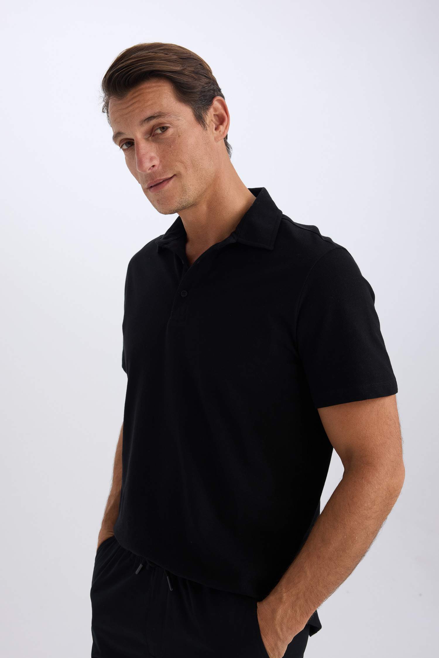 Regular Fit Cotton Short Sleeve Basic Polo T-Shirt