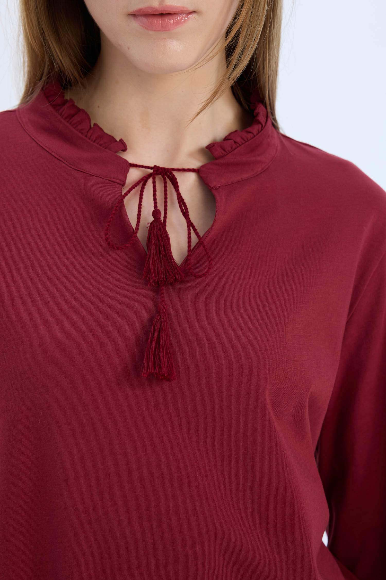 Pijama Takımı Regular Fit Uzun Kollu Üst Kareli Uzun Alt-Fall in Love