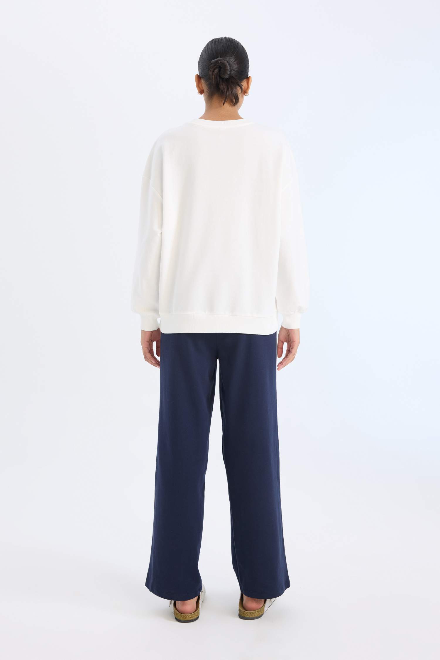 Pijama Takımı Regular Fit Uzun Kollu Baskılı Üst Beli Lastikli Uzun Alt