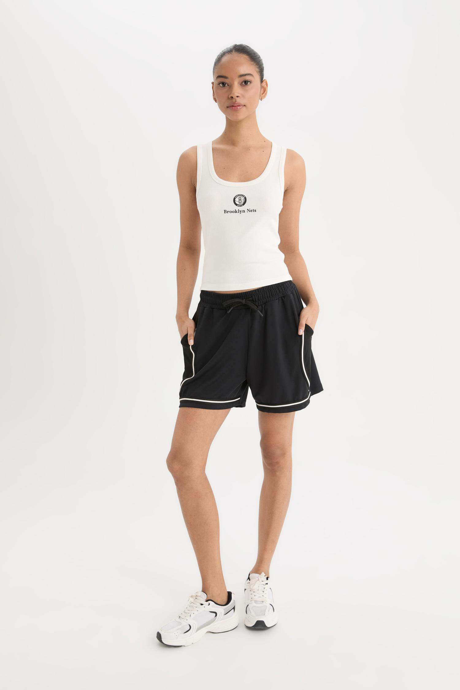 DeFactoFit NBA Brooklyn Nets Slim Fit Ribbed Sports Tank Top