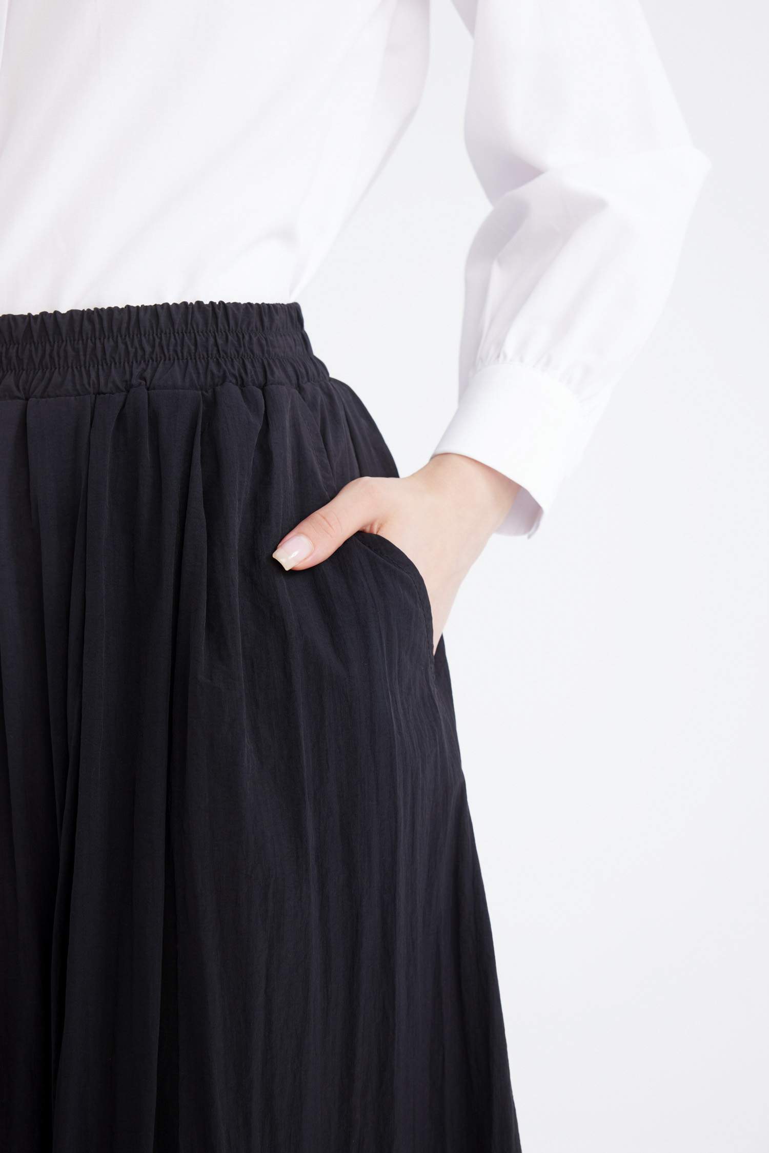 A Cut Normal Waist Maxi Skirt