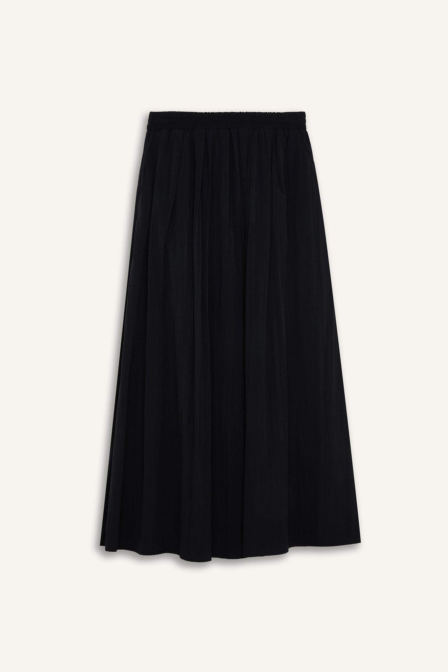 A Cut Normal Waist Maxi Skirt