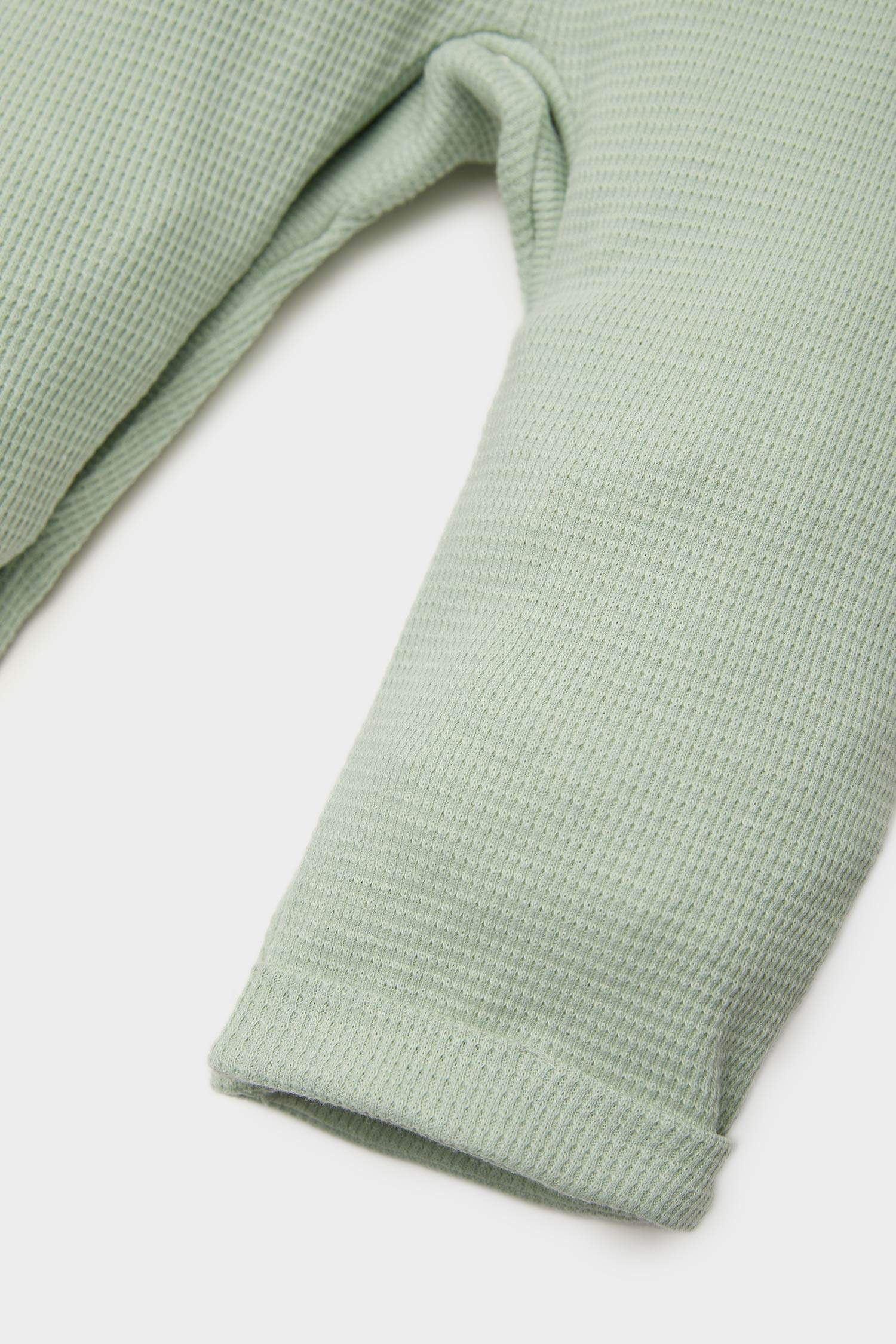 Erkek Bebek 2'li Takım Araç Baskılı Waffle Uzun Kollu Tişört Salopet