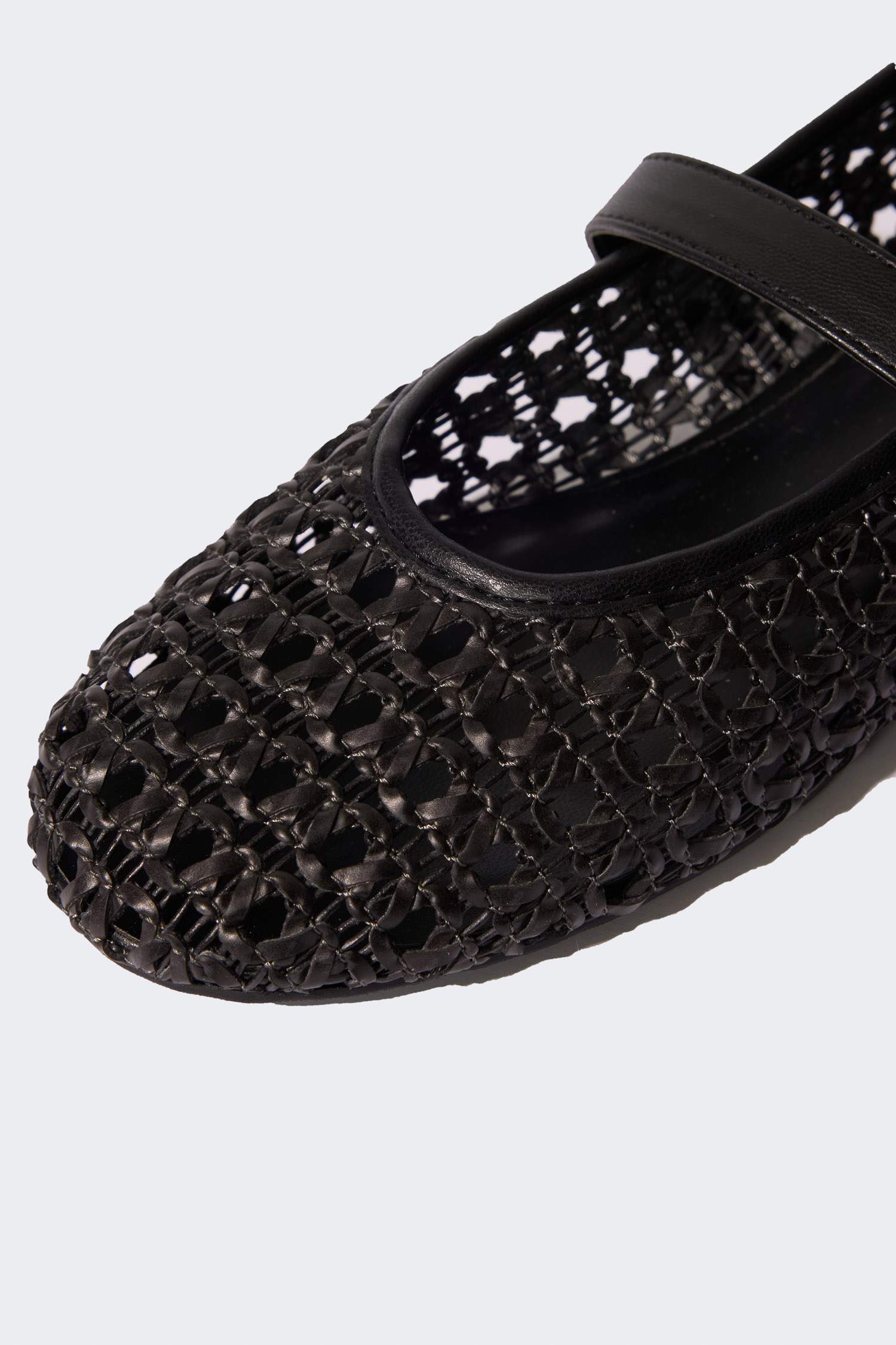 Woman Faux Leather Ballerina Flat Shoes