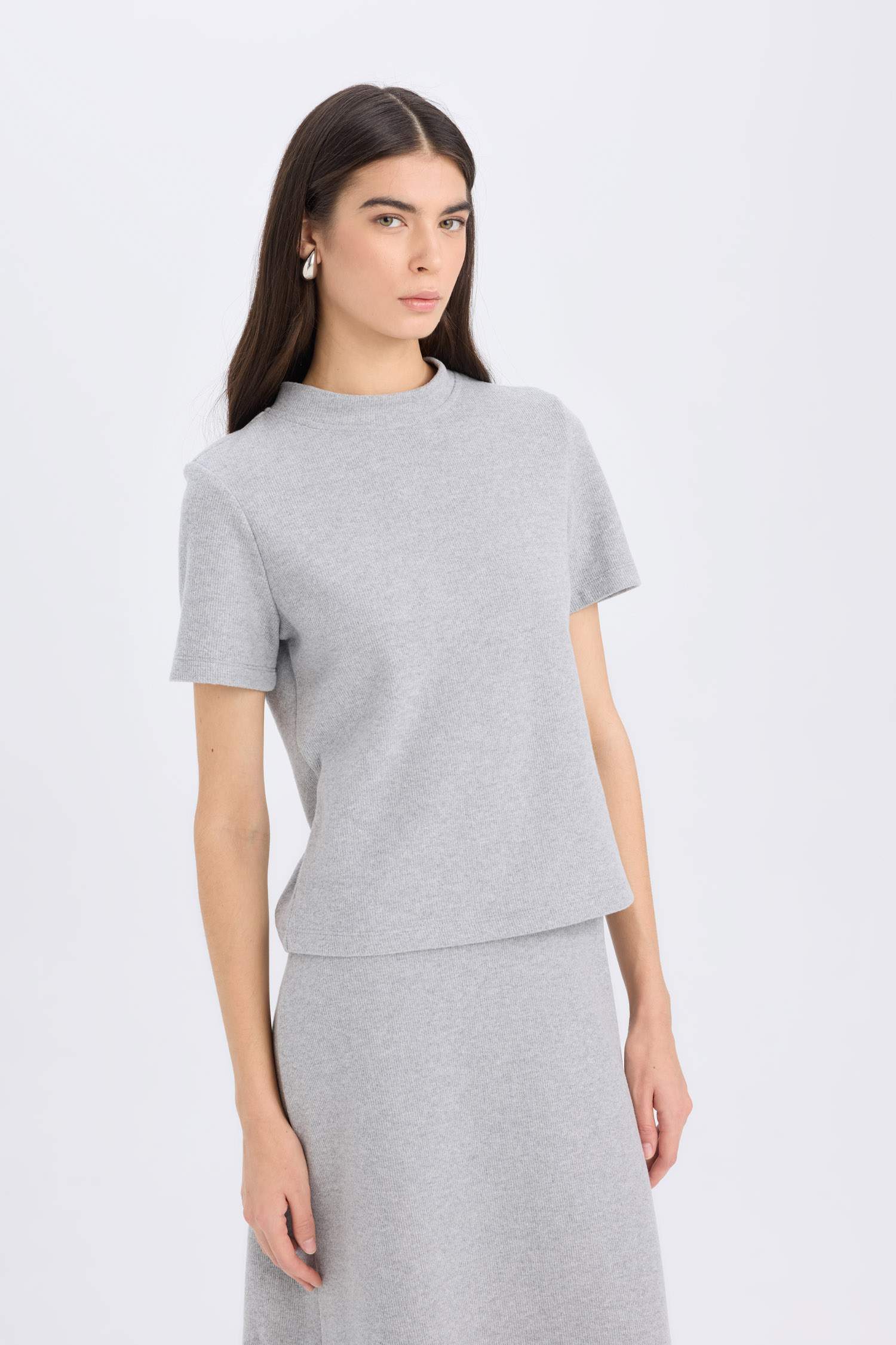 Selanik Fabric Top Midi Skirt 2 Piece Set