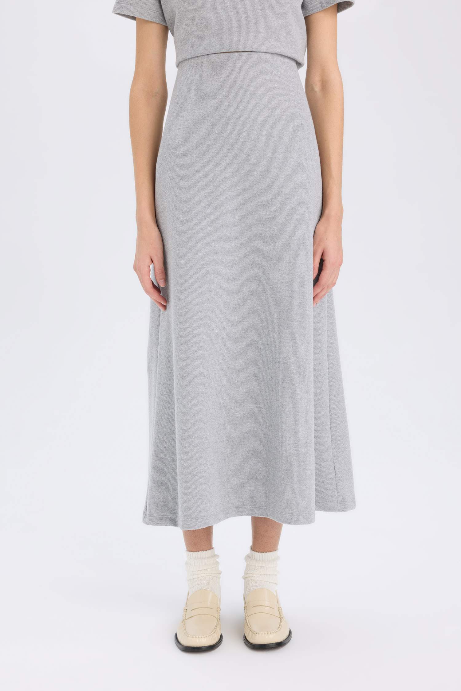 Selanik Fabric Top Midi Skirt 2 Piece Set