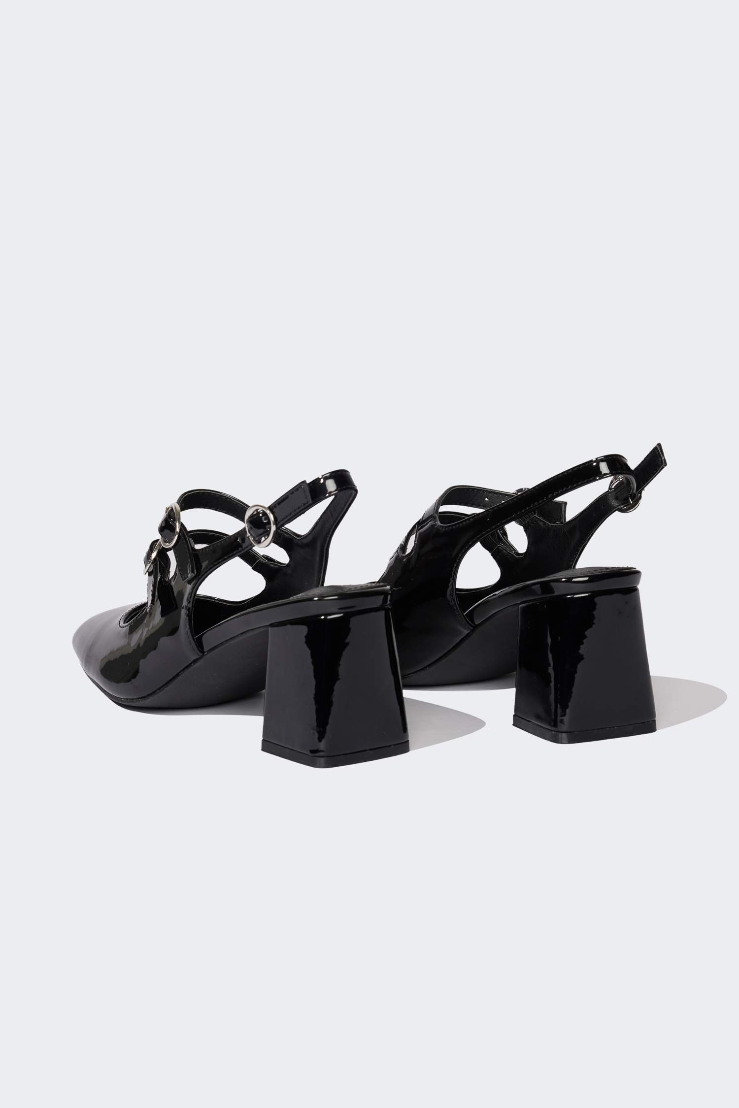 Woman Faux Leather Heeled Sandals