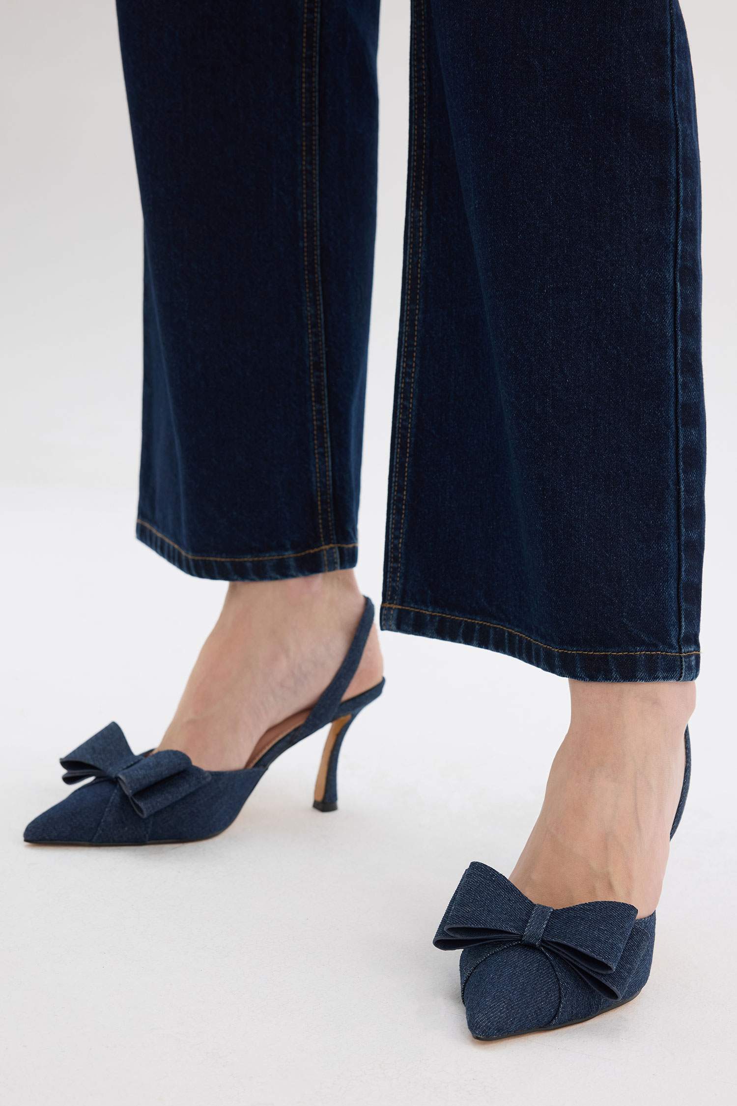 Woman Denim Heeled Sandals