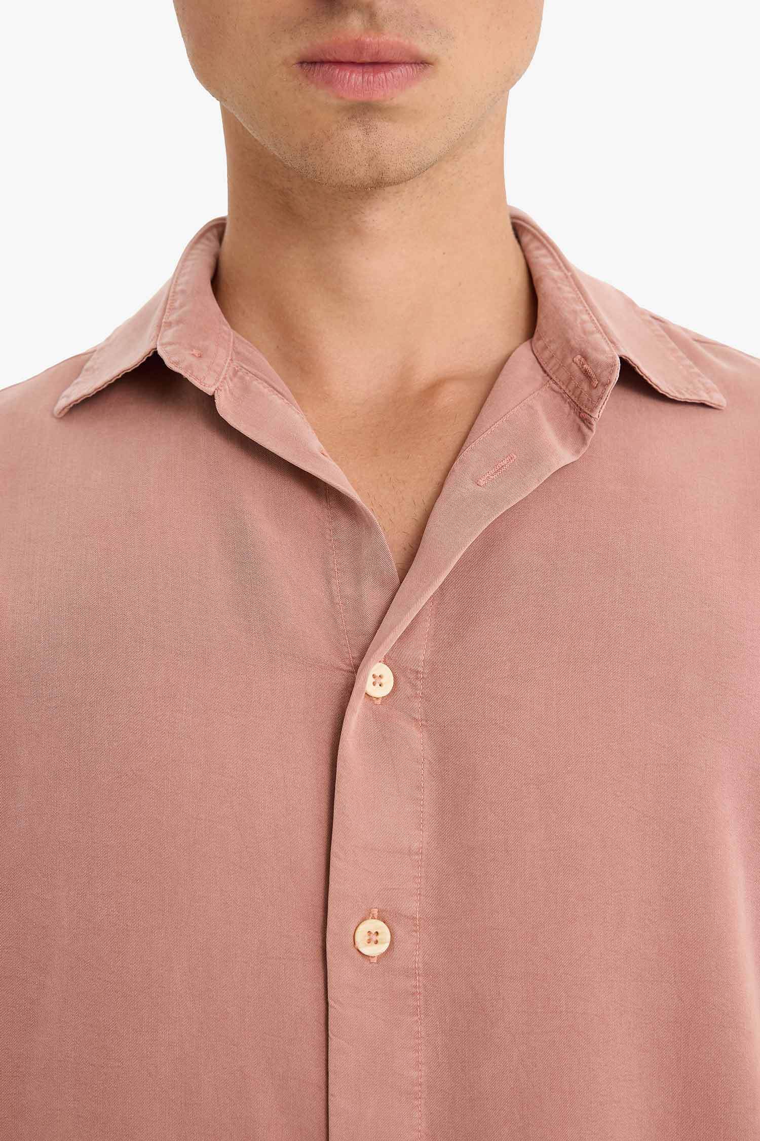 Regular Fit Tensel Kısa Kollu Gömlek