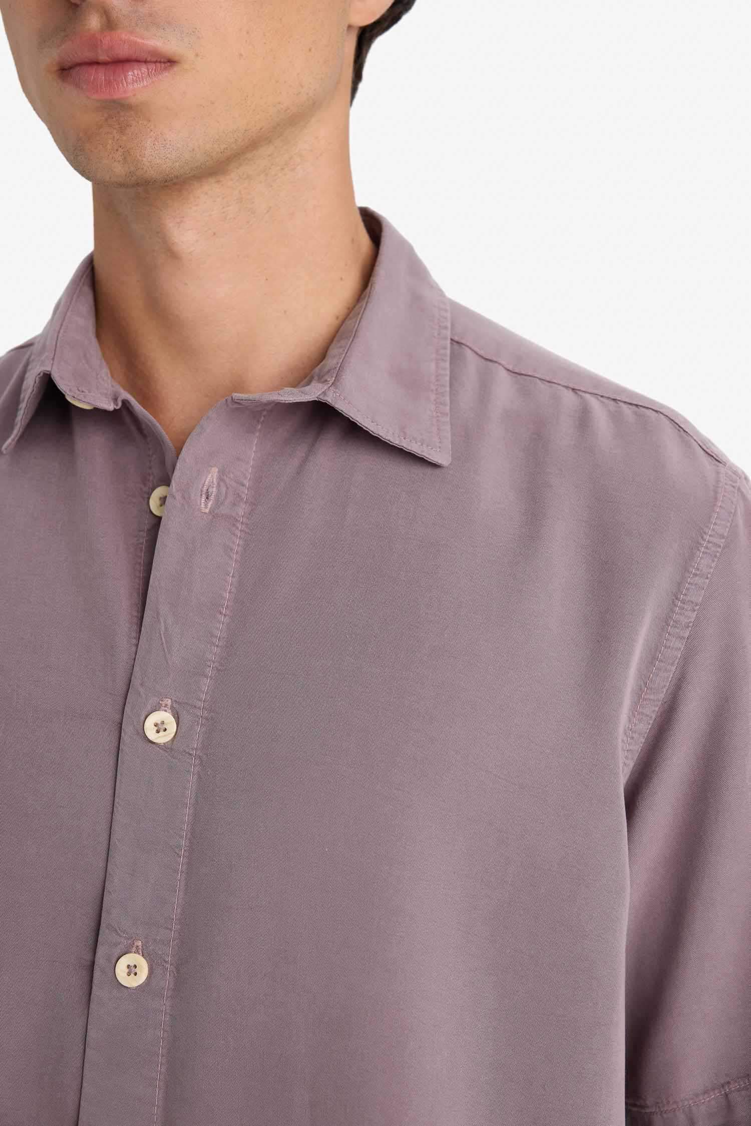 Regular Fit Tensel Kısa Kollu Gömlek