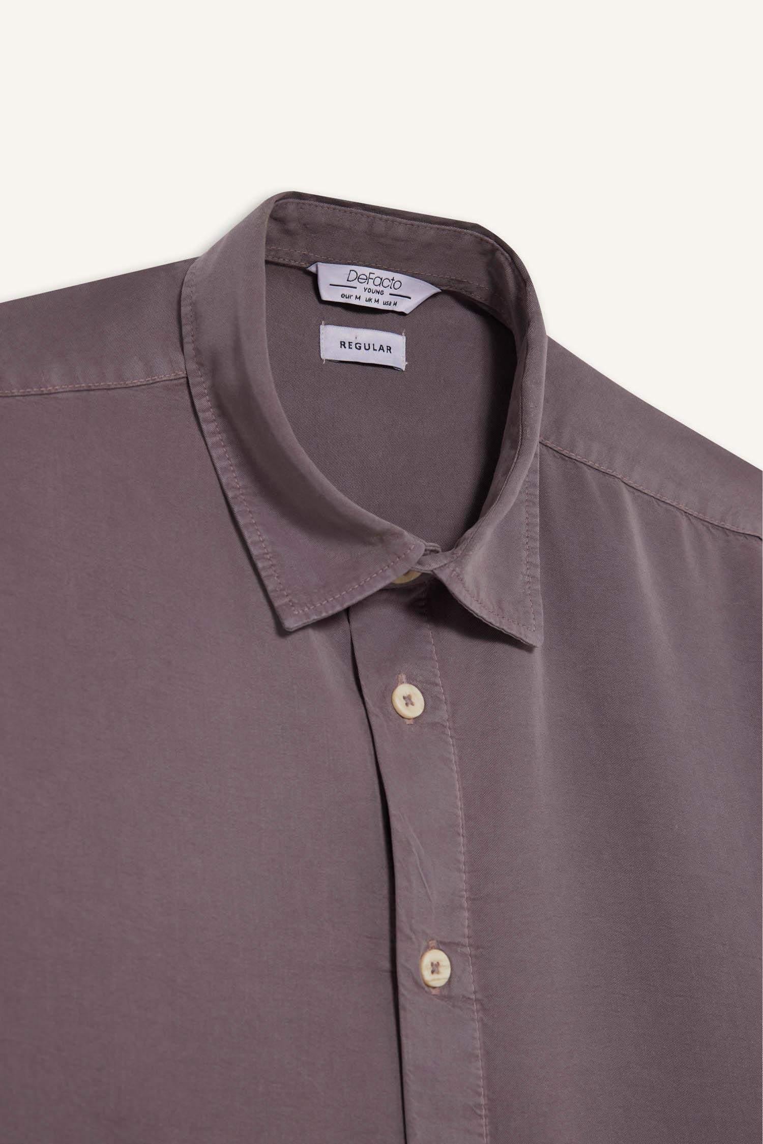 Regular Fit Tensel Kısa Kollu Gömlek