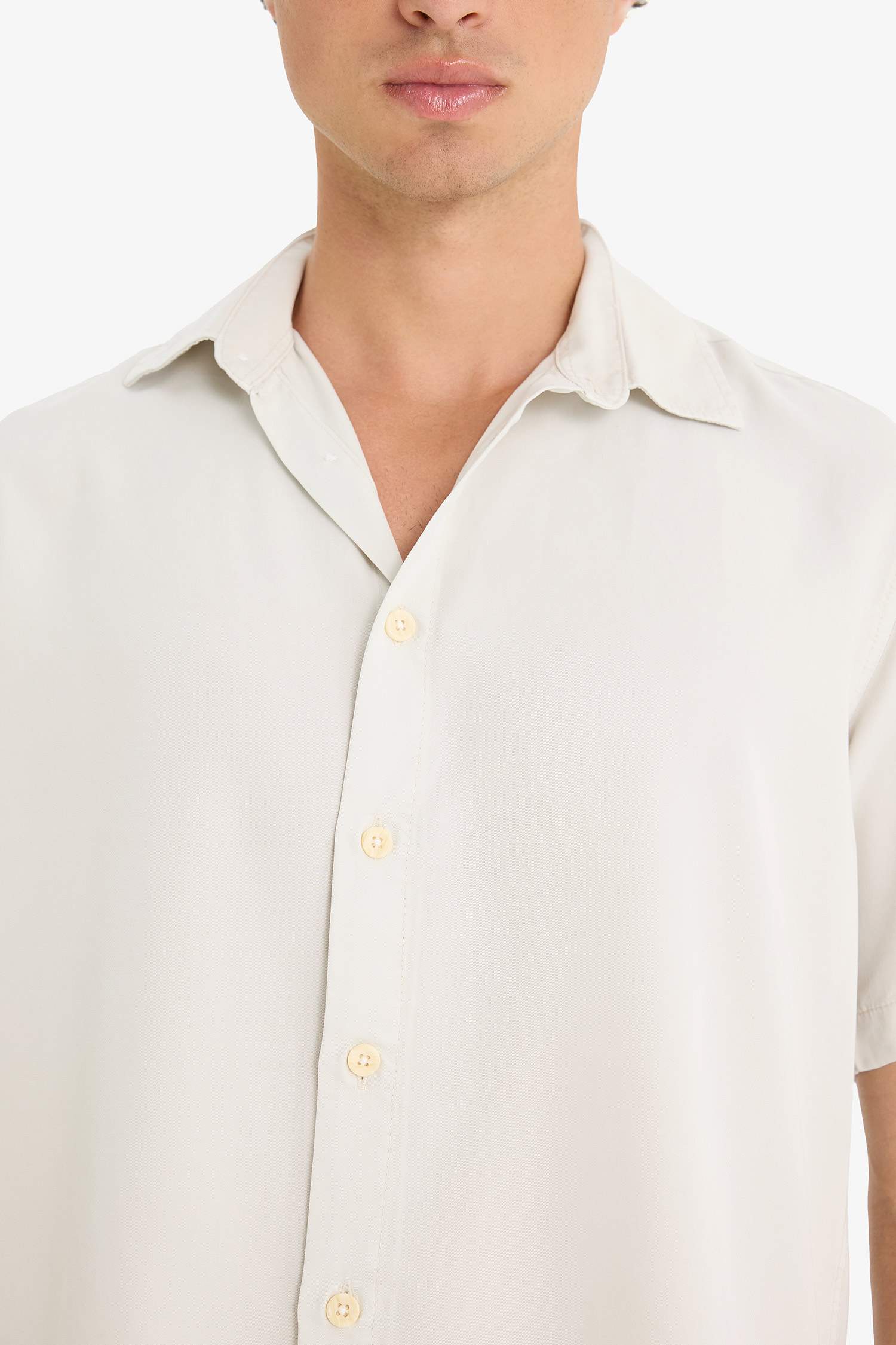 Regular Fit Tensel Kısa Kollu Gömlek