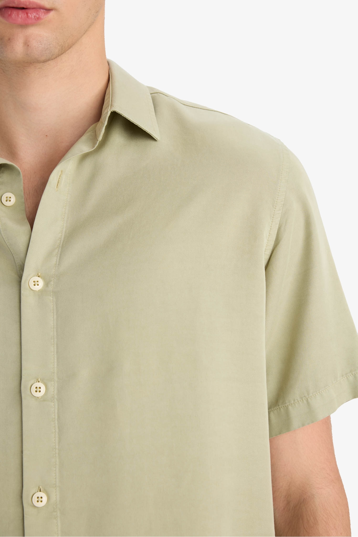 Regular Fit Tensel Kısa Kollu Gömlek