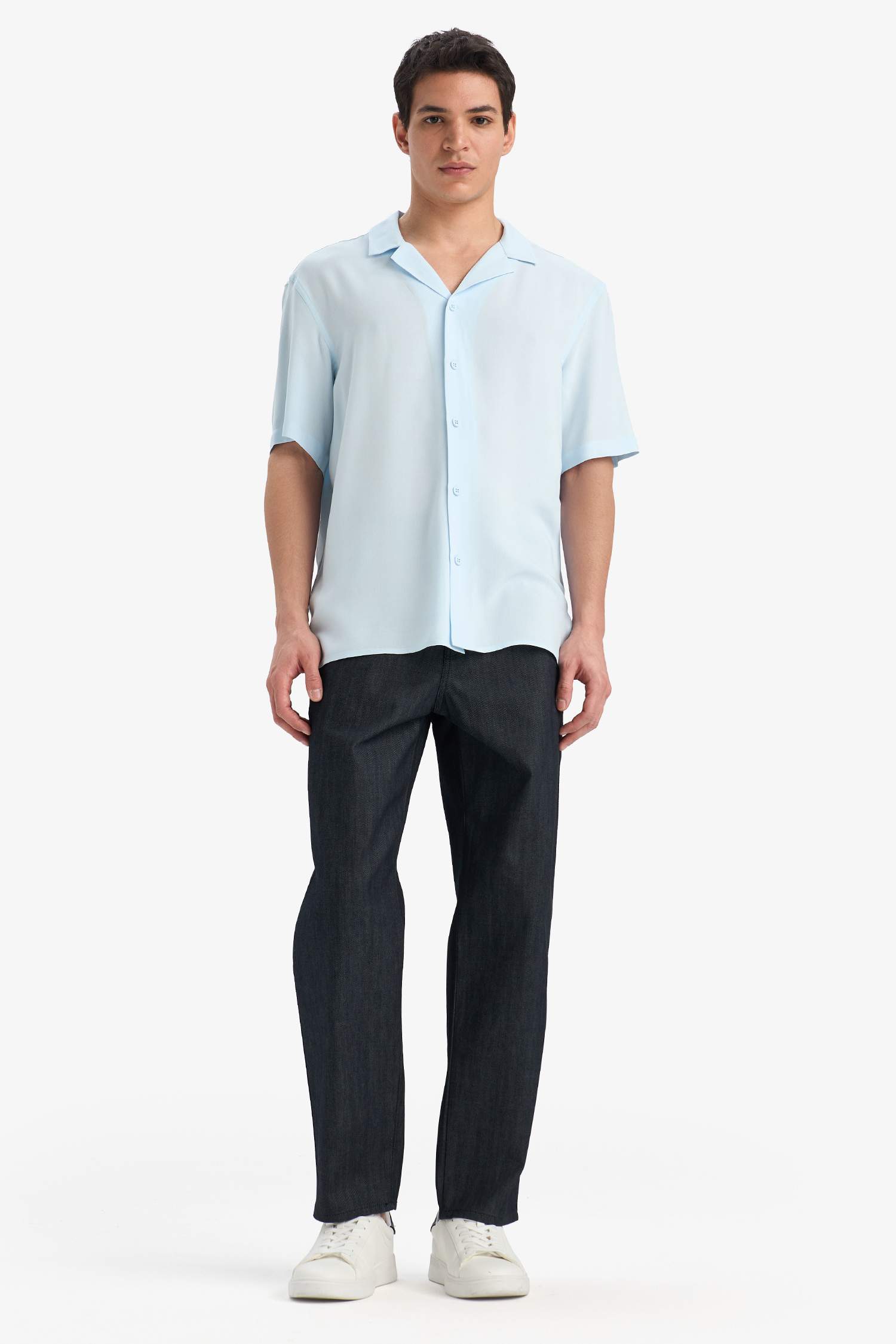 Regular Fit Apache Neck Short Sleeve Shirt