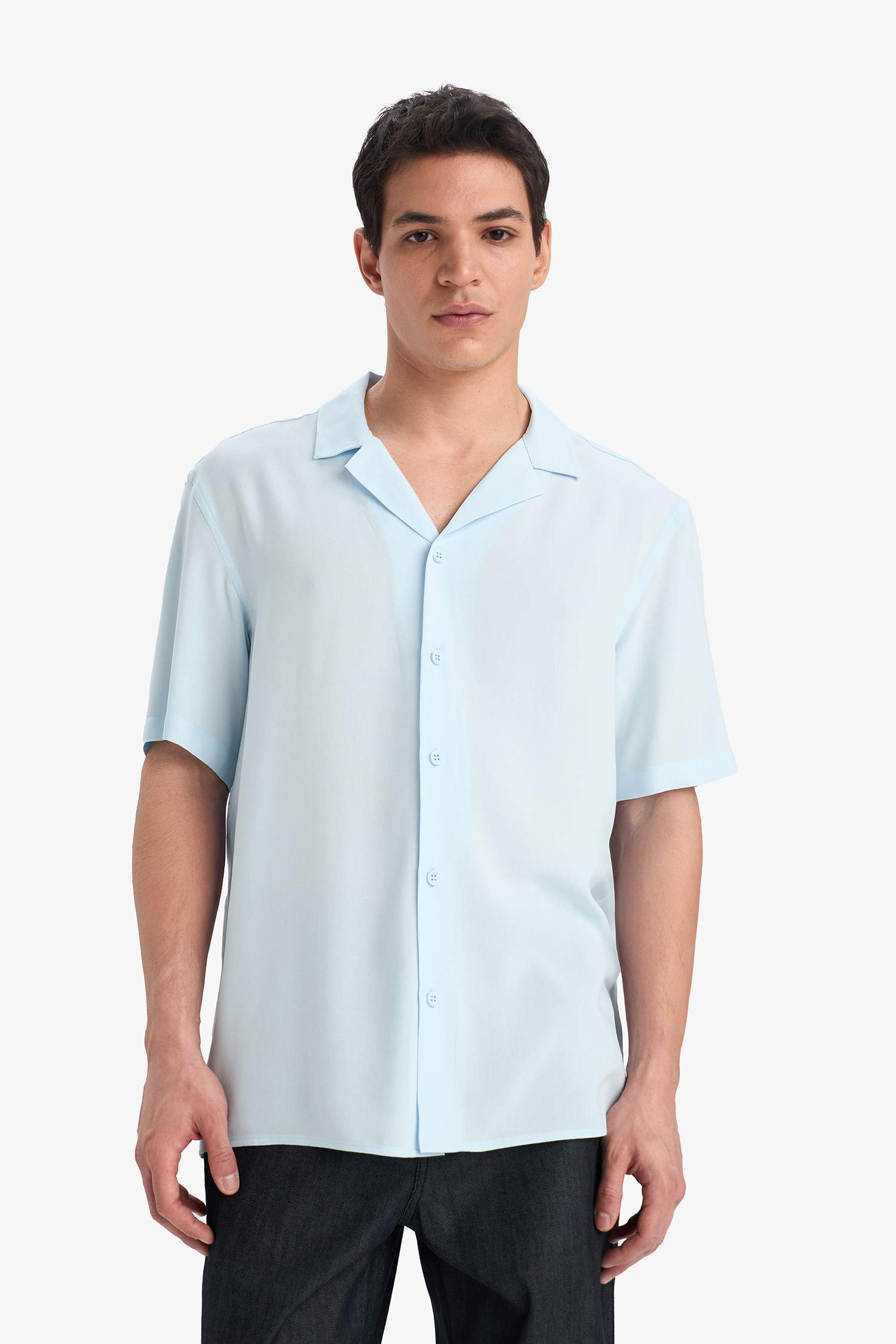 Regular Fit Apache Neck Short Sleeve Shirt