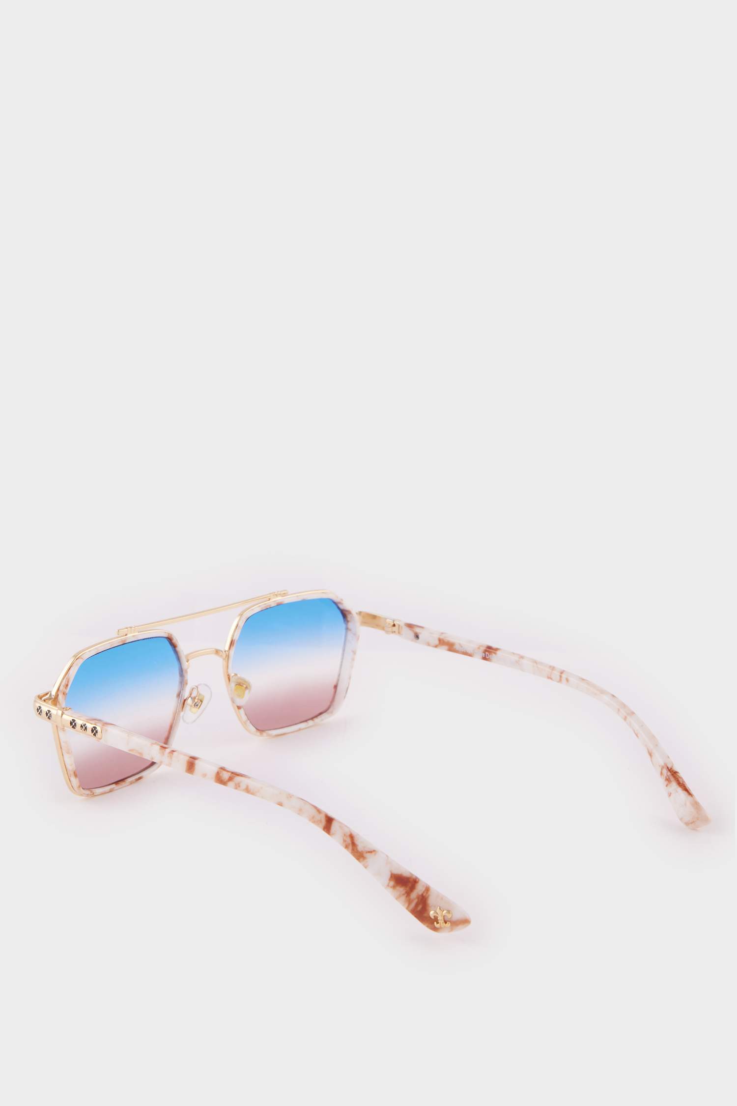 Kadın Altıgen Metal Güneş Gözlüğü