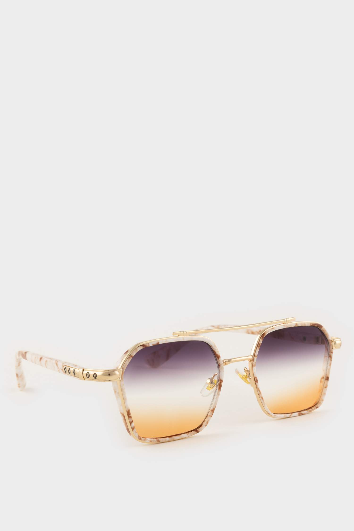 Kadın Altıgen Metal Güneş Gözlüğü