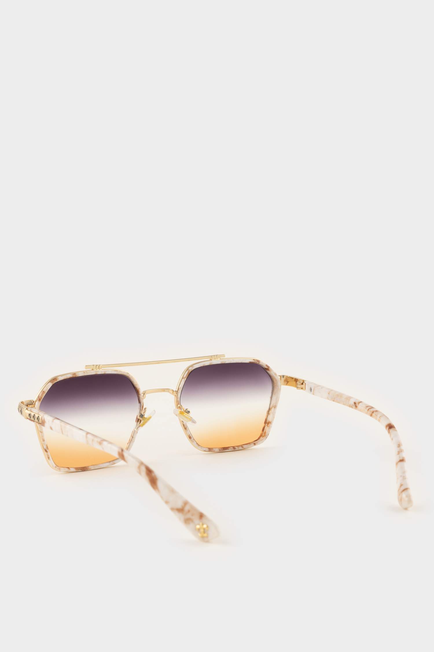 Kadın Altıgen Metal Güneş Gözlüğü