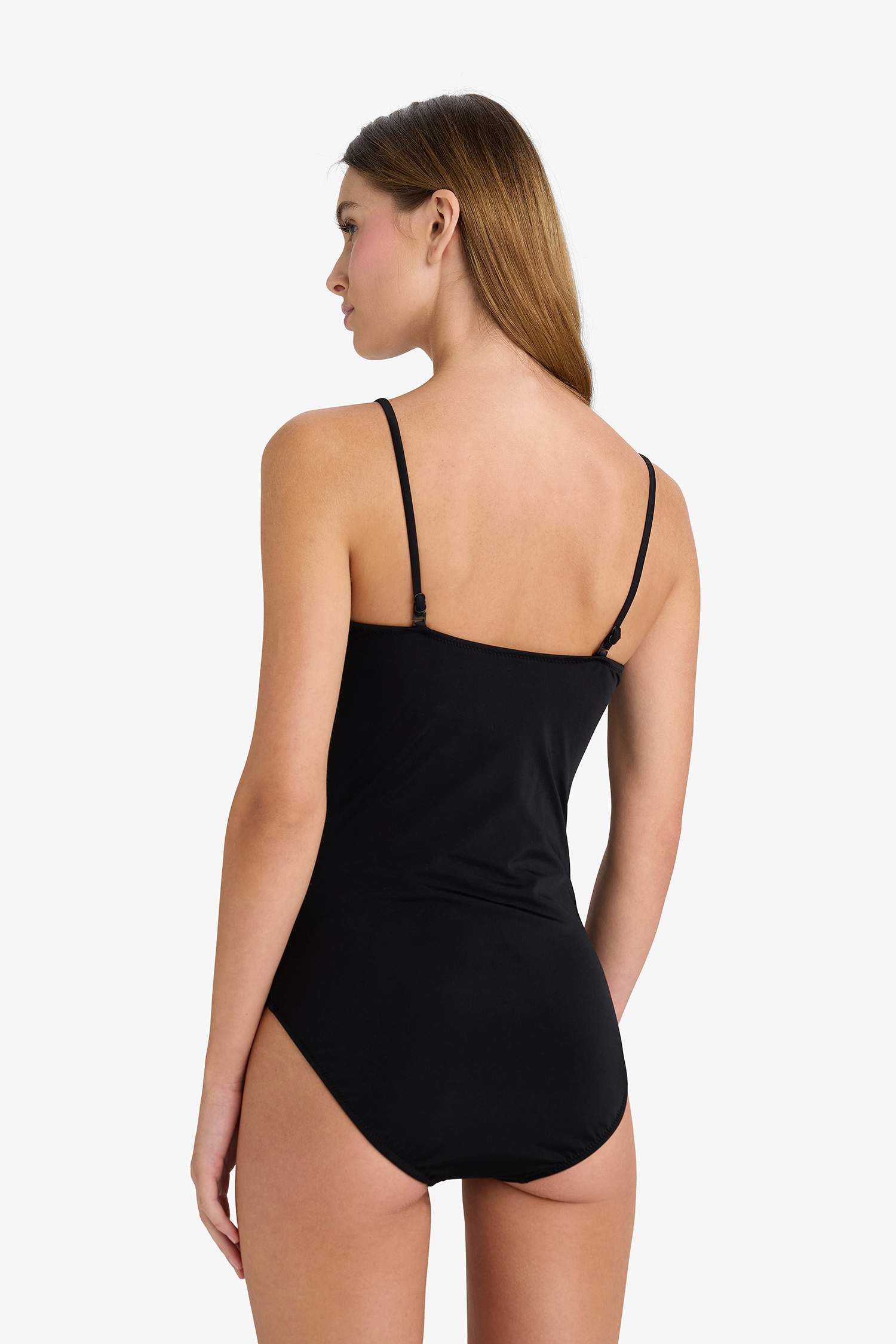 Regular Fit Nakışlı Askılı Mayo