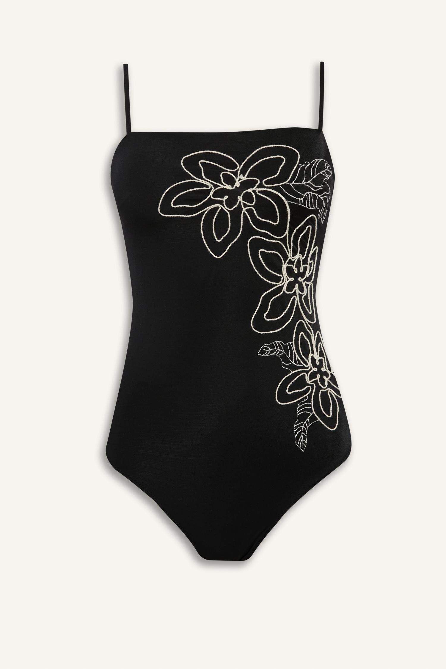 Regular Fit Nakışlı Askılı Mayo