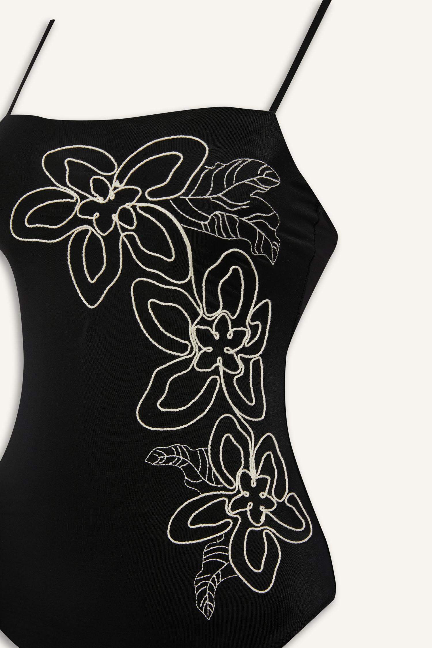 Regular Fit Nakışlı Askılı Mayo