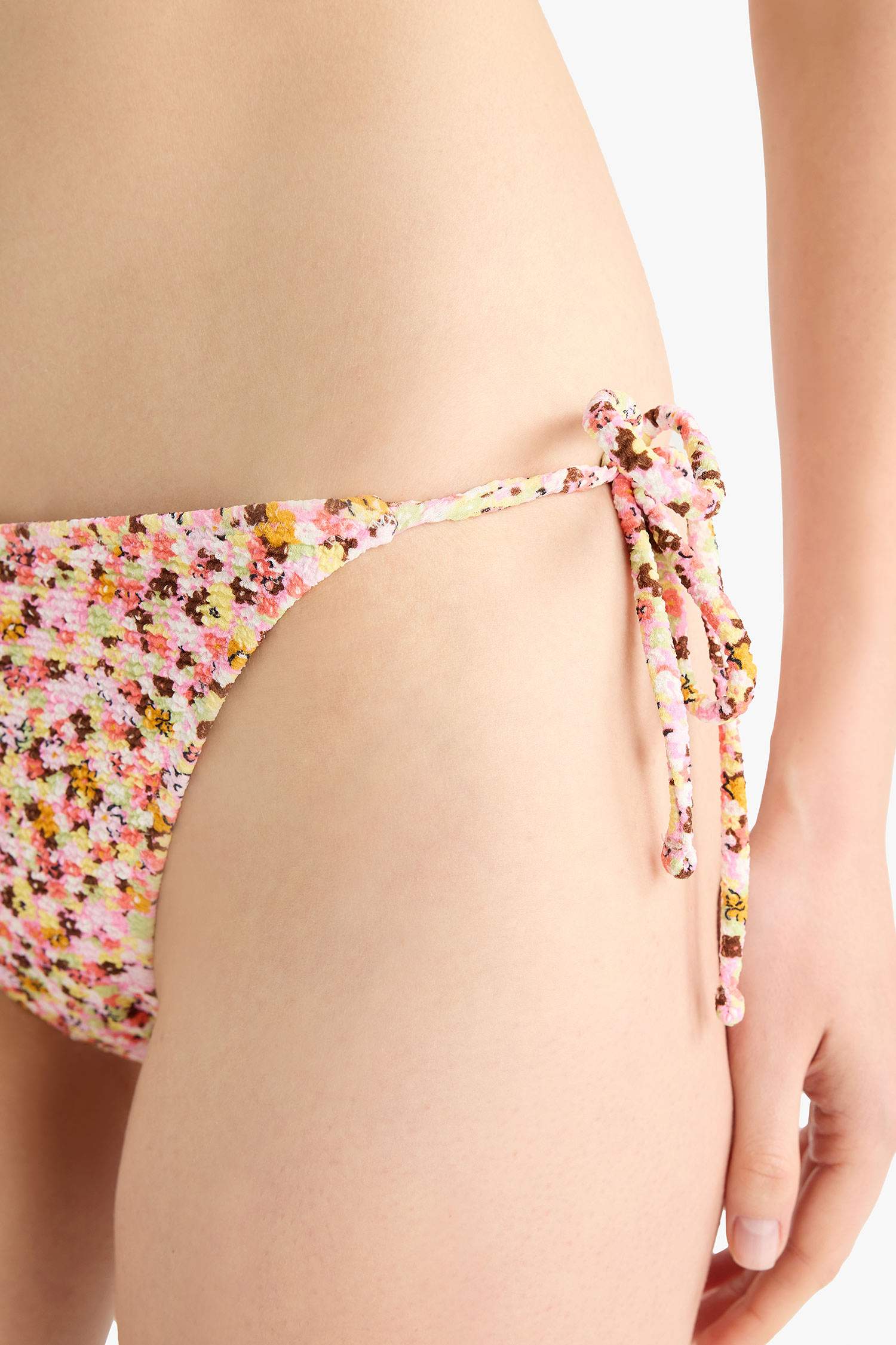 Fall in Love Regular Fit Floral Crepe Laced Bikini Bottom
