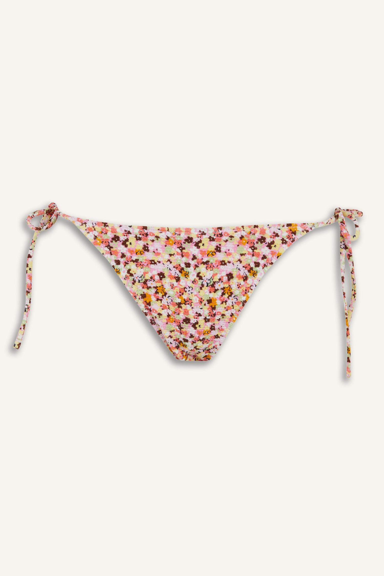 Fall in Love Regular Fit Floral Crepe Laced Bikini Bottom