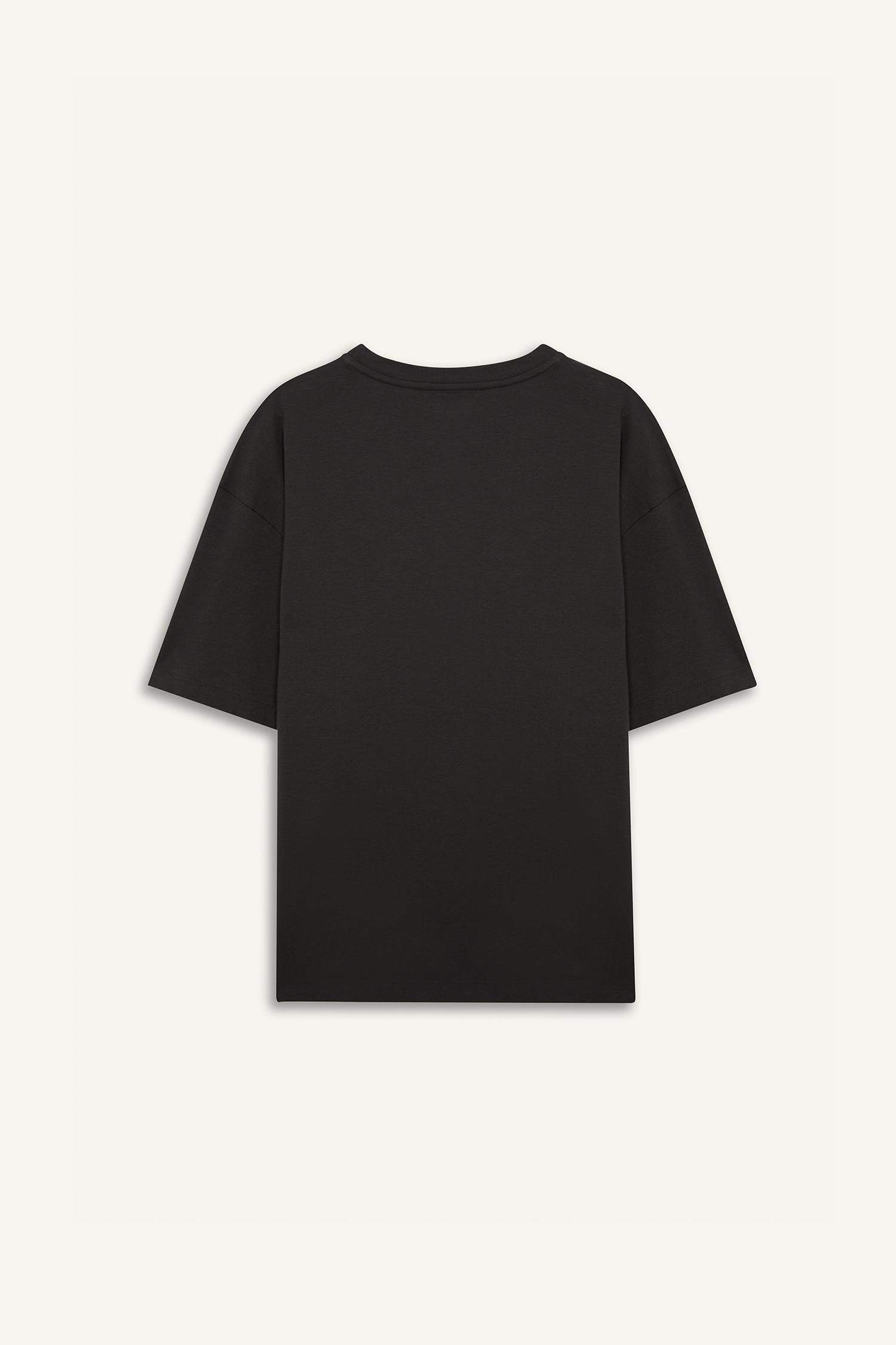 تيشيرت رياضي مطبوع اوفر سايز بياخة مستديرة من DeFactoFit