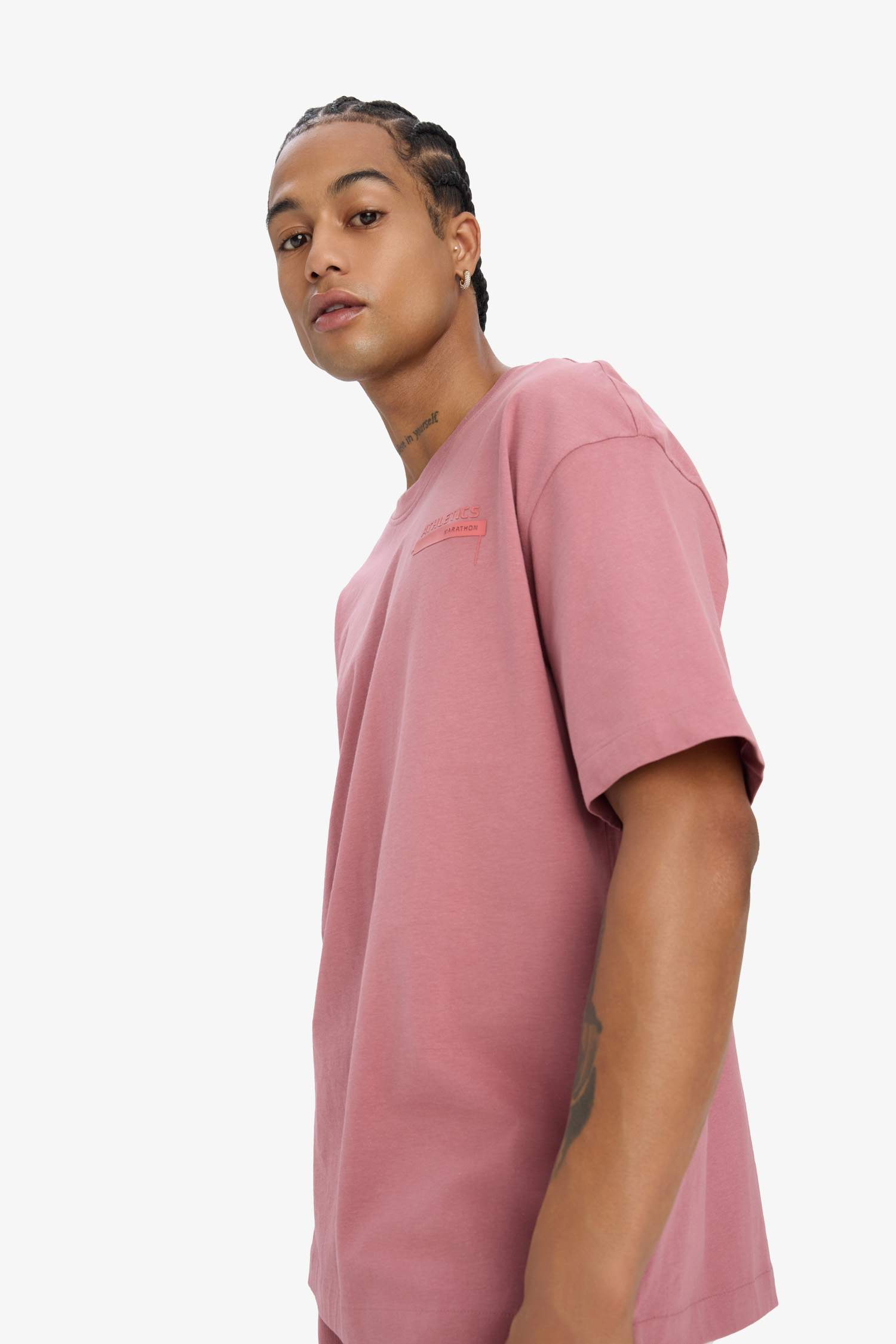 تيشيرت رياضي مطبوع اوفر سايز بياخة مستديرة من DeFactoFit