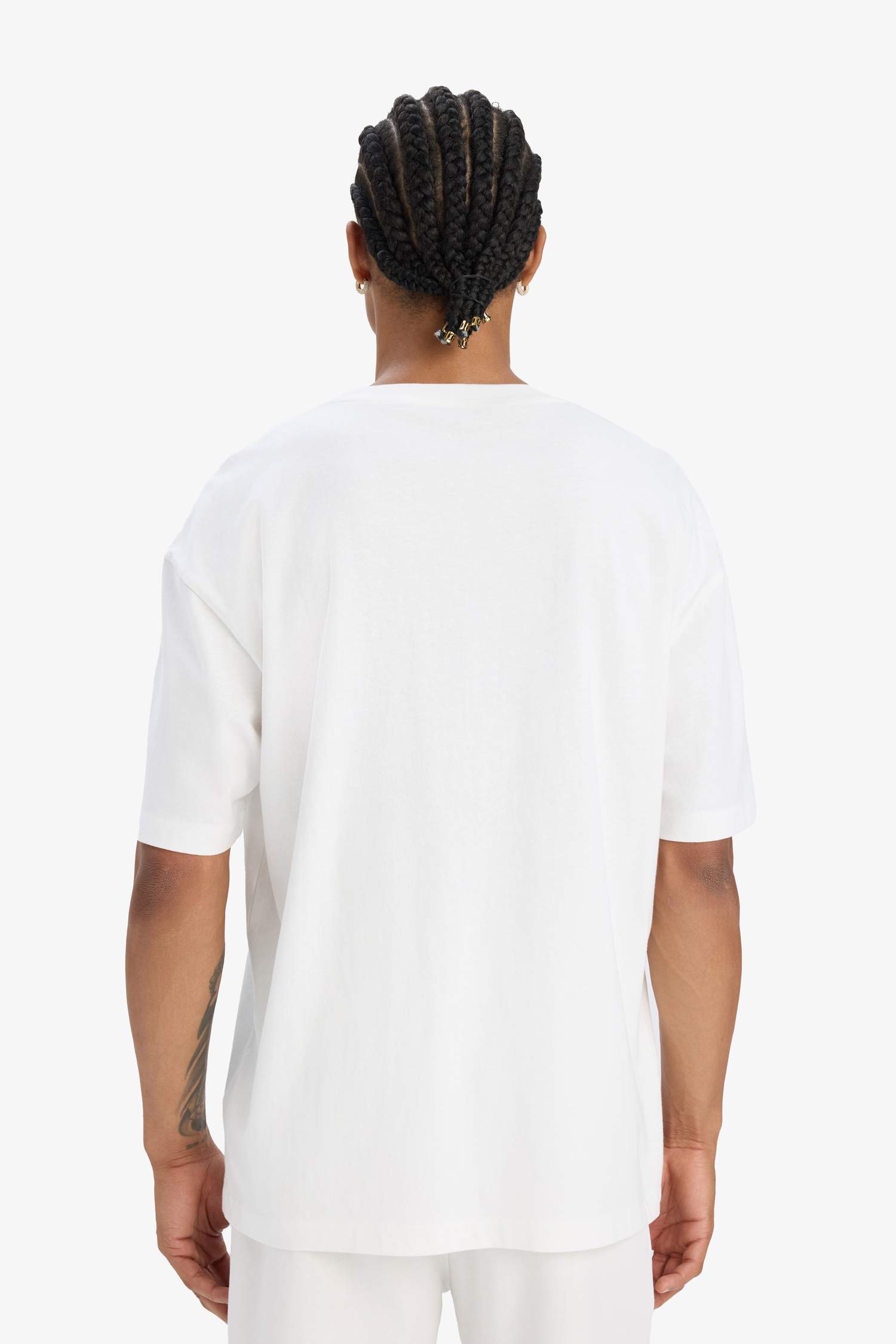 Oversize Geniş Kalıp Bisiklet Yaka Baskılı Sporcu Kısa Kollu Tişört