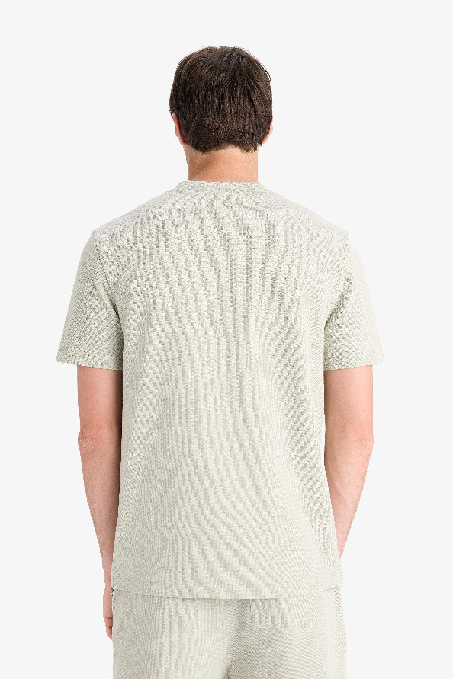 Regular Fit Crew Neck Basic Heavy Fabric T-Shirt