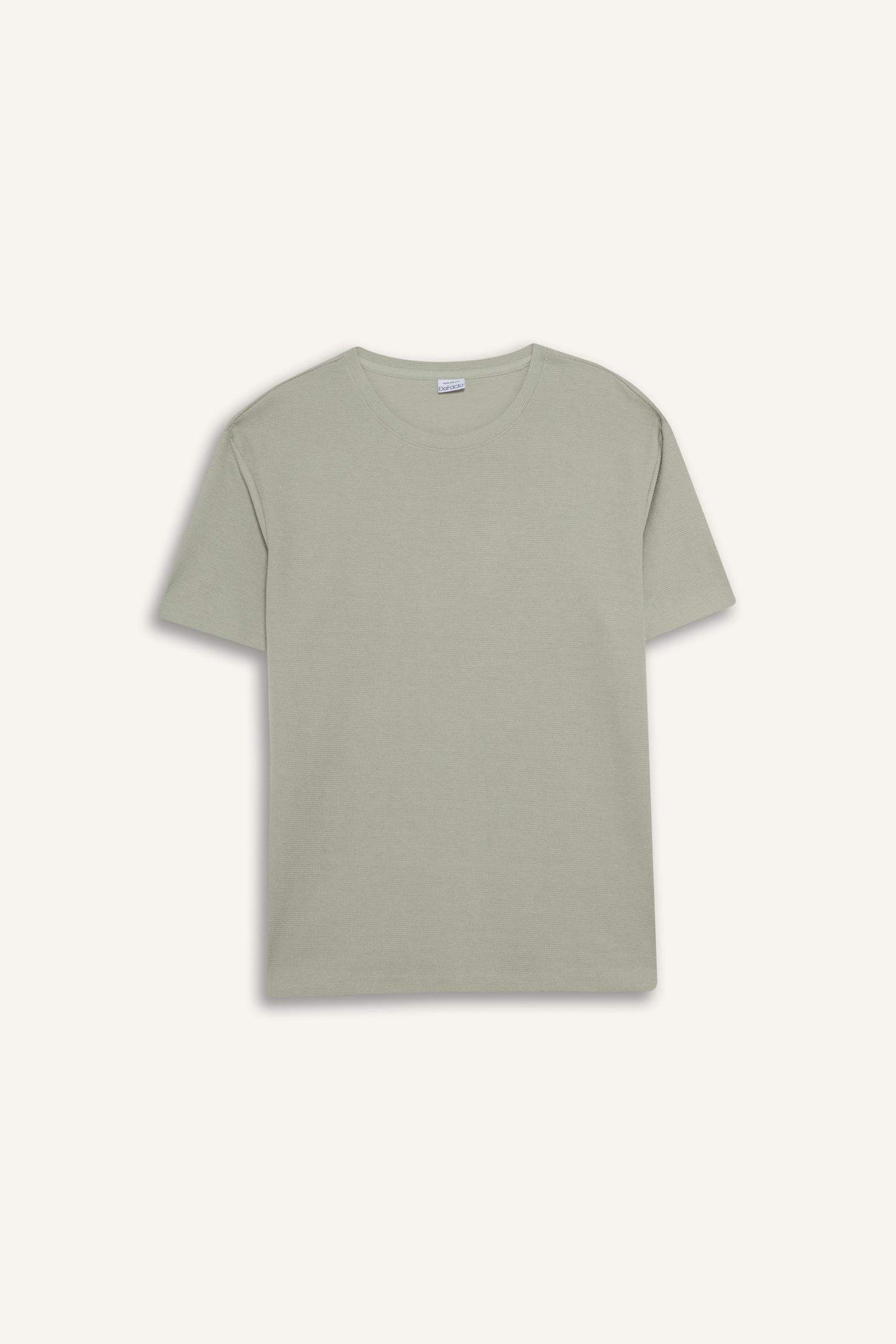 Regular Fit Crew Neck Basic Heavy Fabric T-Shirt