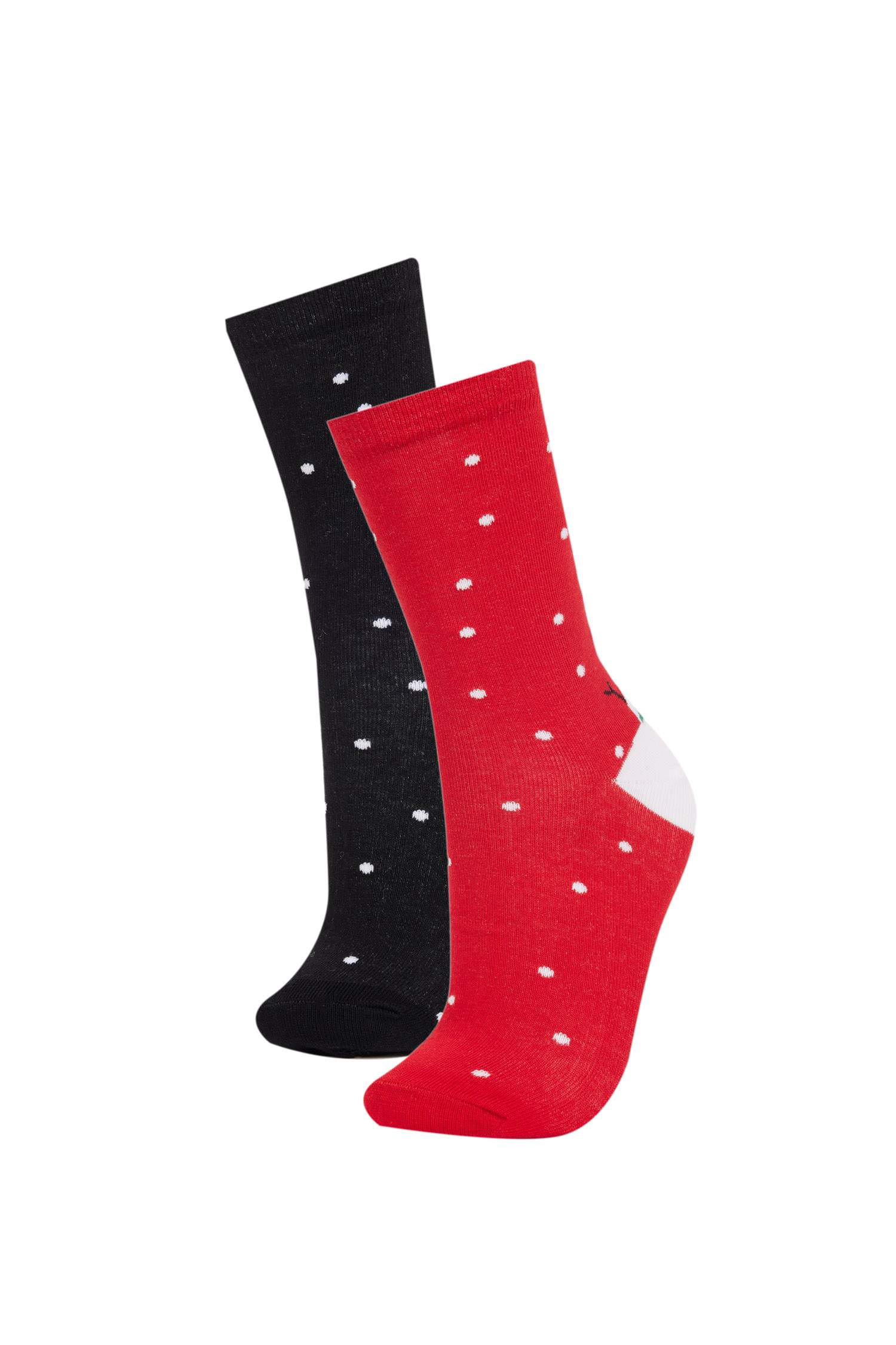 Woman Christmas Themed 2 Piece Cotton Long Socks