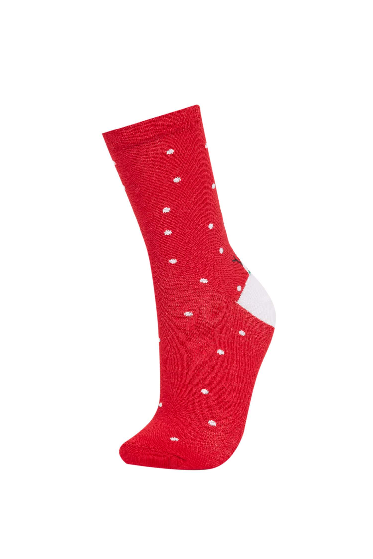 Woman Christmas Themed 2 Piece Cotton Long Socks