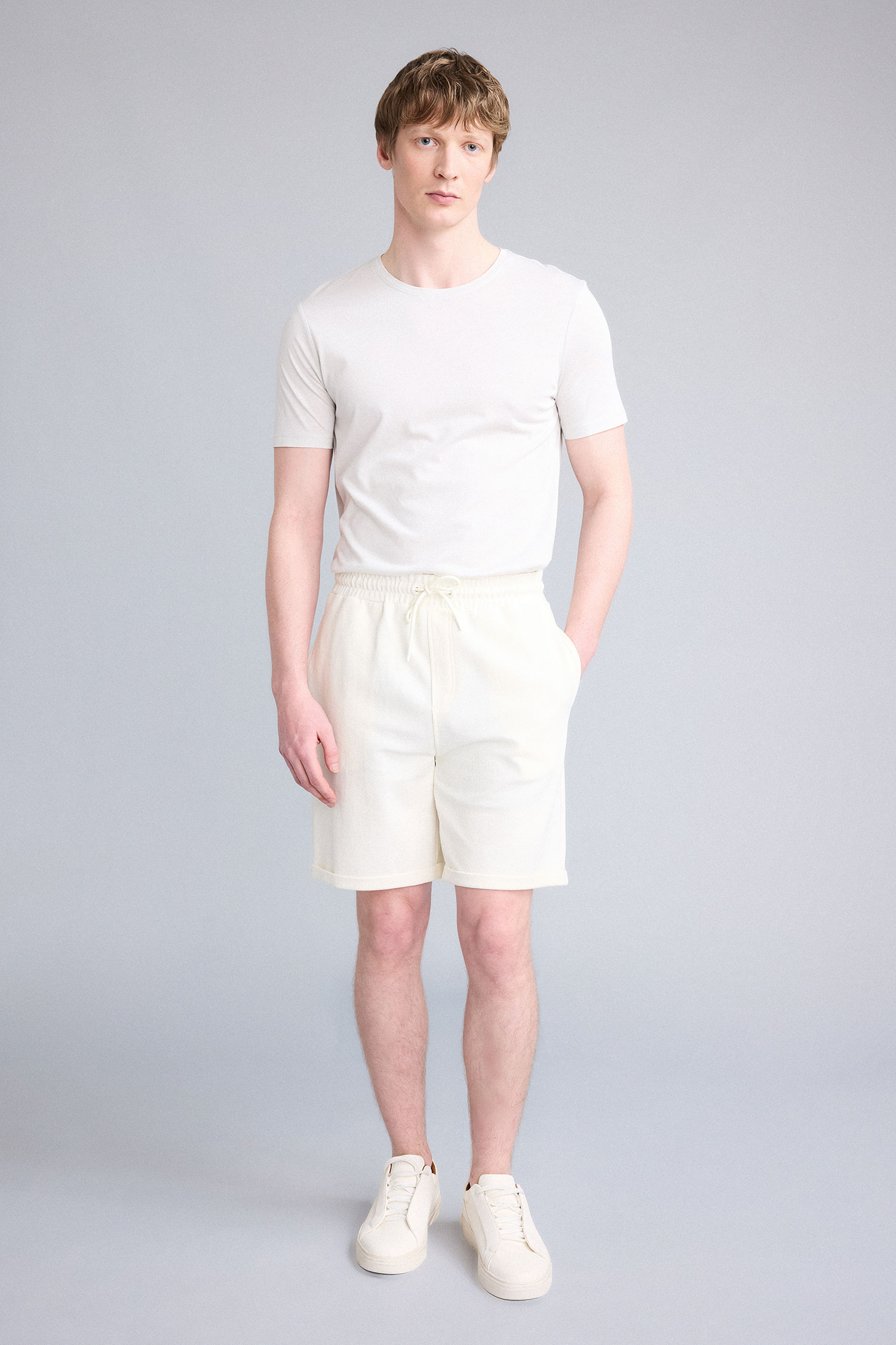 DeFacto Regular Fit Dokulu Basic Bermuda Şort görsel 3