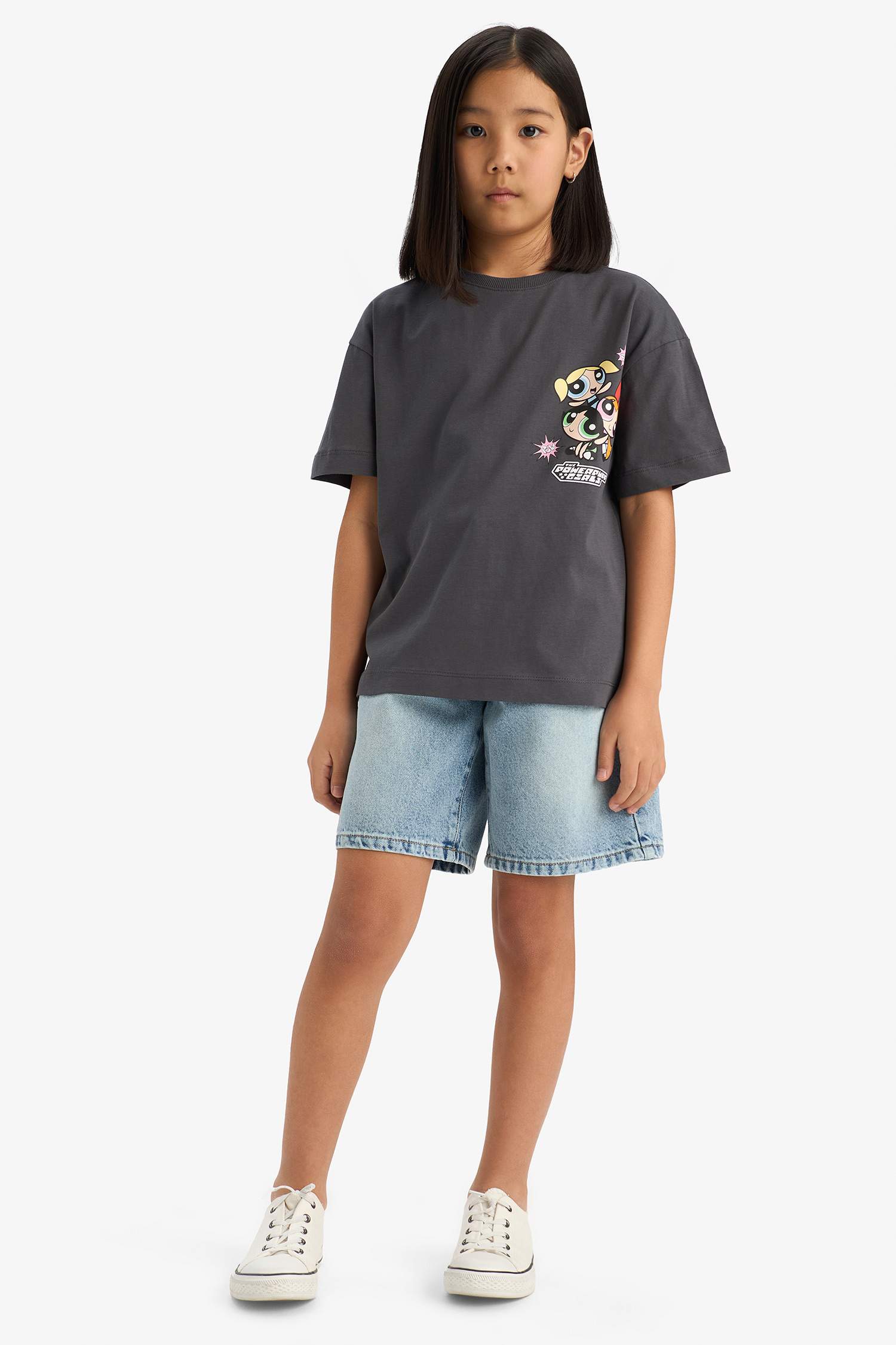 Girl PowerPuff Girls Oversize Fit Crew Neck T-Shirt