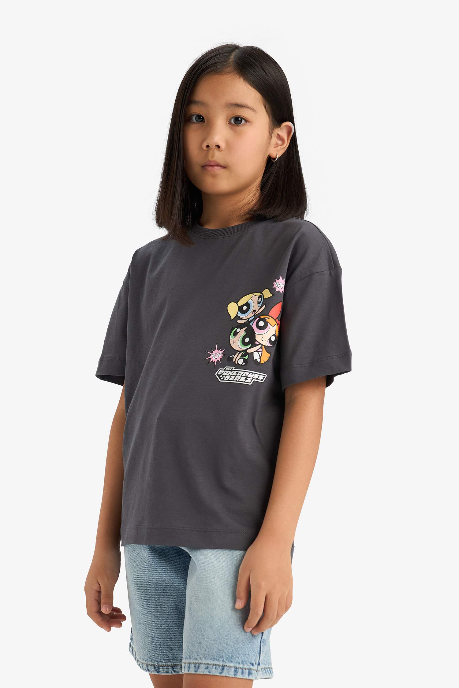 Girl PowerPuff Girls Oversize Fit Crew Neck T-Shirt
