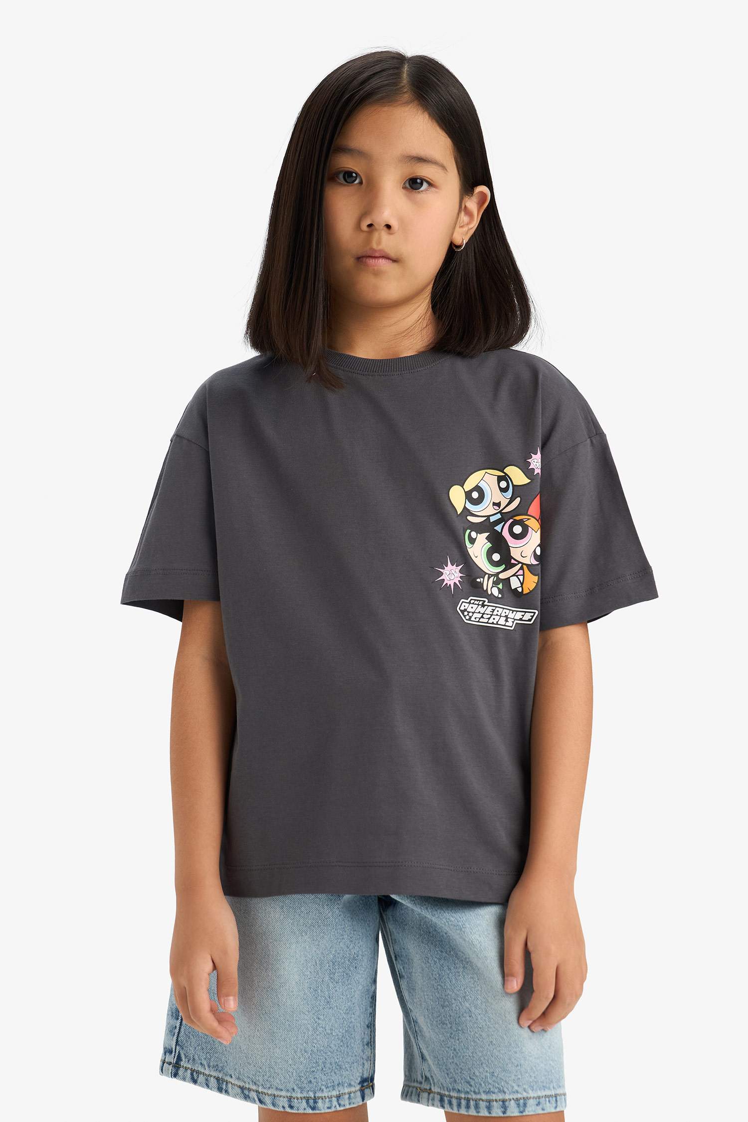 Girl PowerPuff Girls Oversize Fit Crew Neck T-Shirt