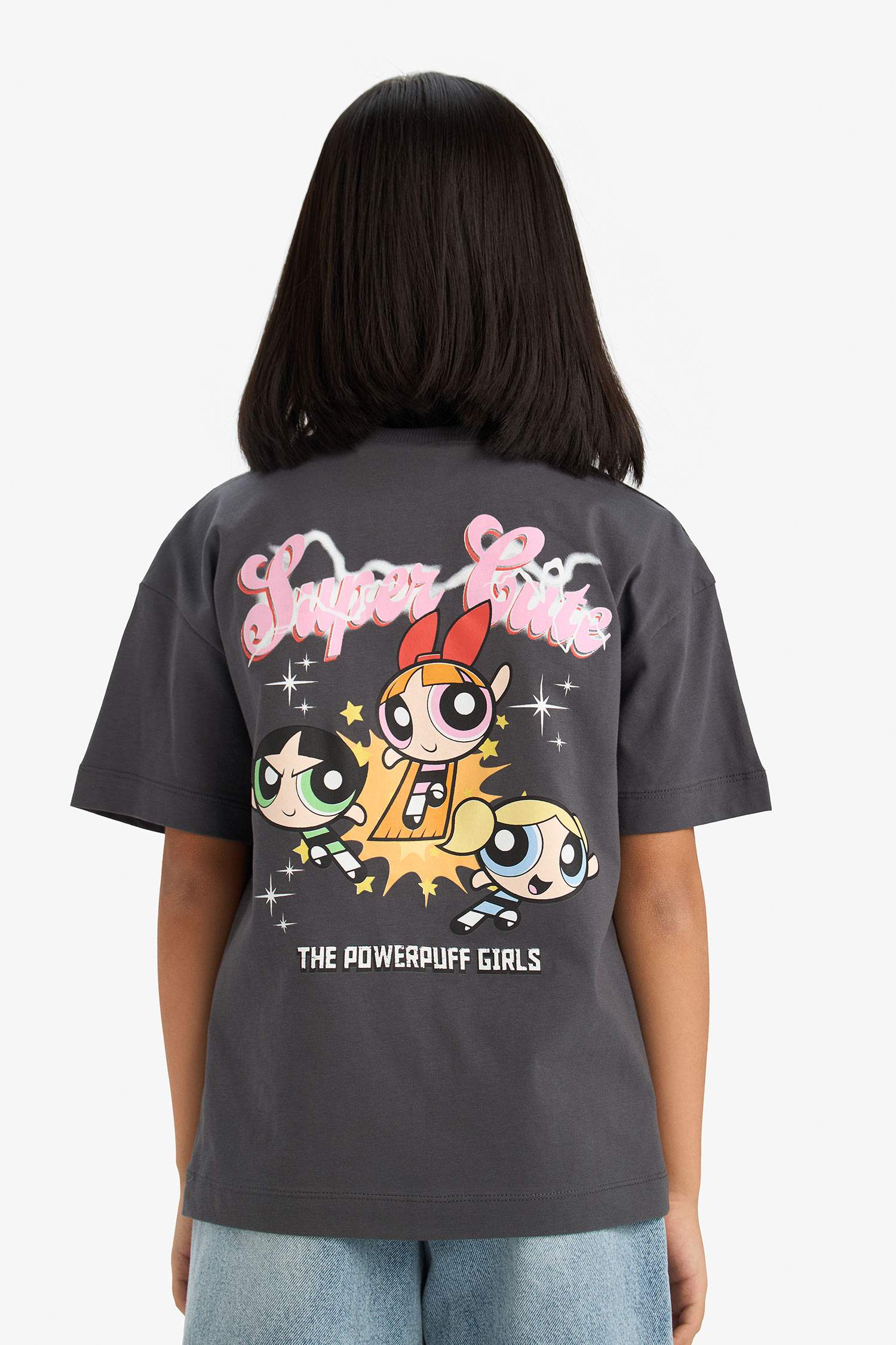 Girl PowerPuff Girls Oversize Fit Crew Neck T-Shirt