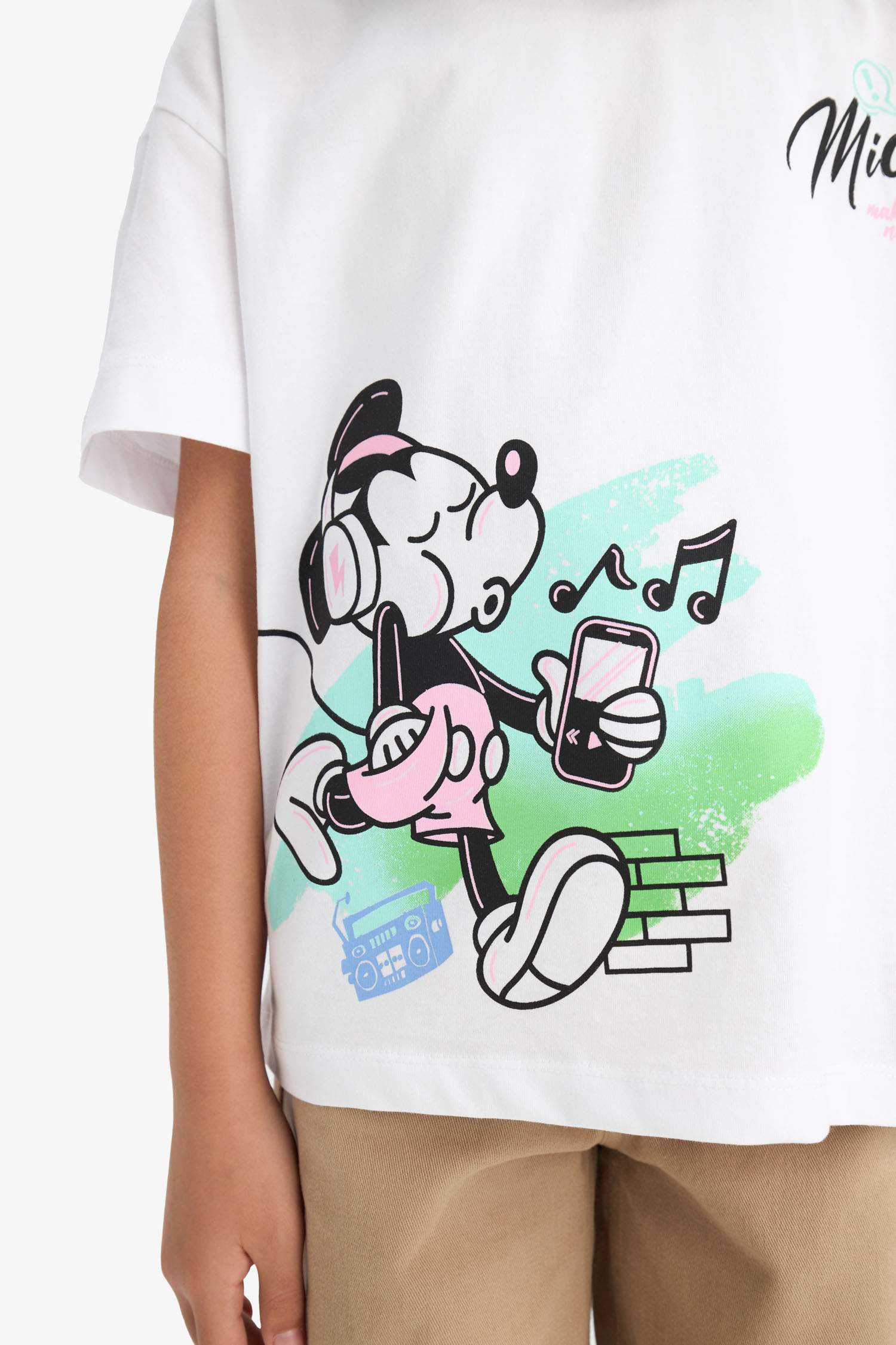 Қыздарға Disney Mickey & Minnie Лицензиялық дөңгелек жаға қысқа жеңді Қысқа жеңді футболка