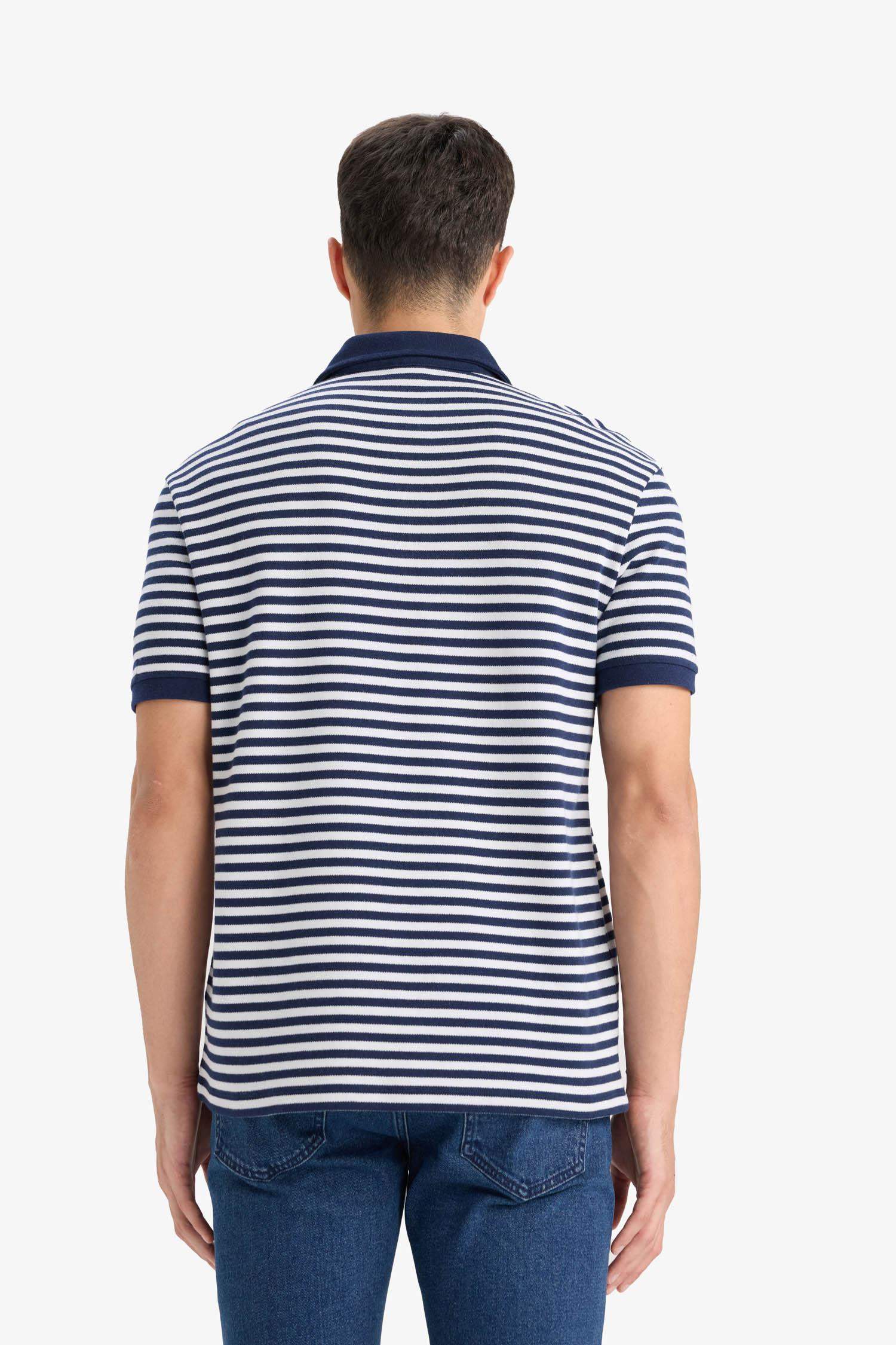 Regular Fit Short Sleeve Striped Polo Shirt