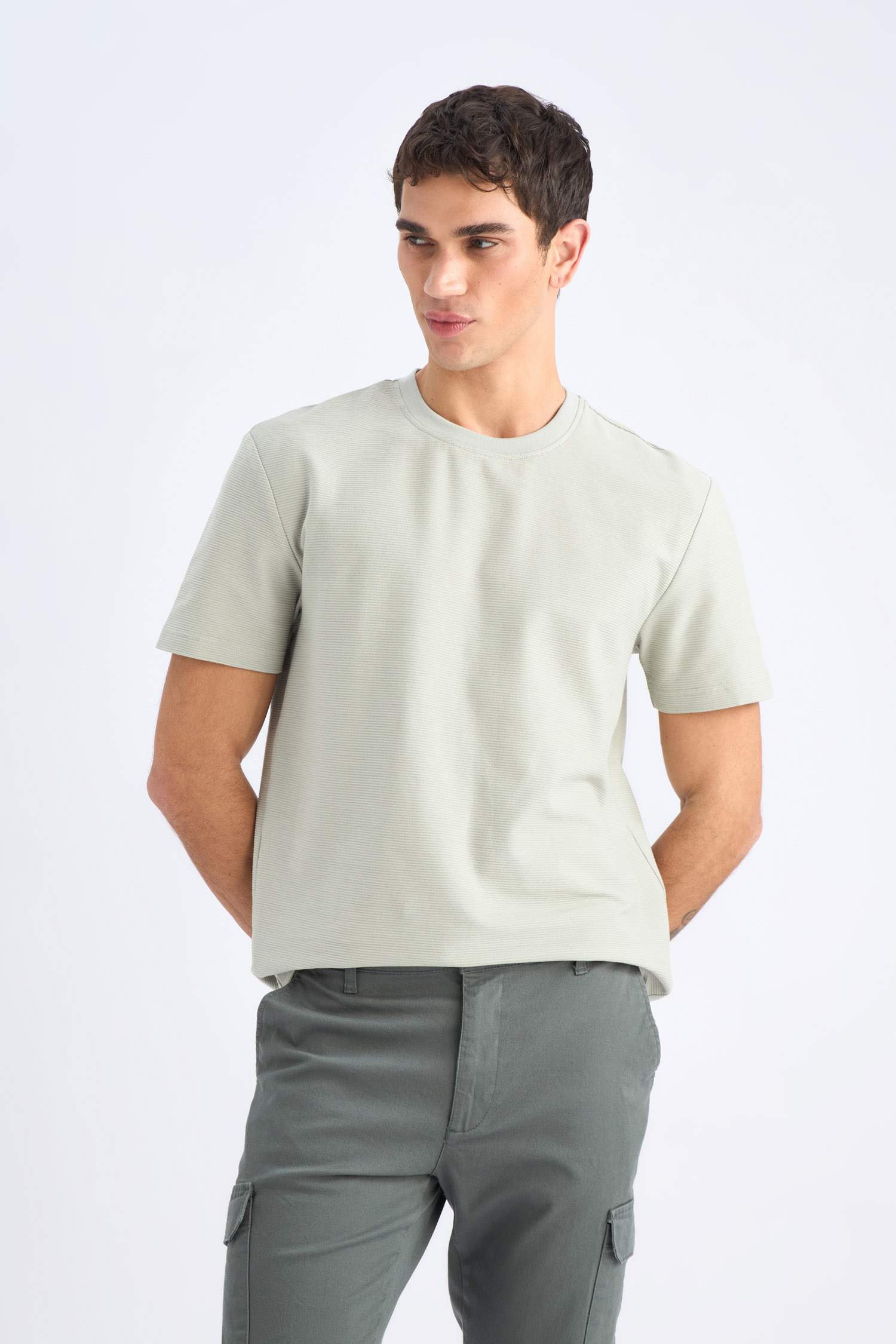 дөңгелек жаға твил Қысқа жеңді футболка