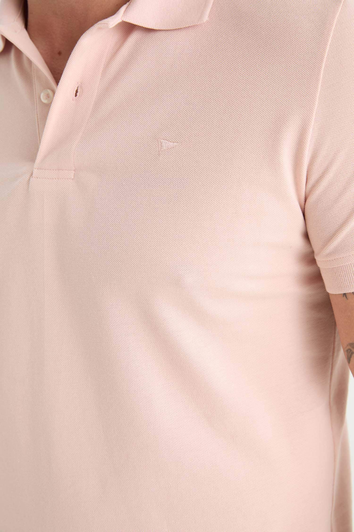 %100 Pamuk Slim Fit Dar Kesim Polo Yaka Kısa Kollu Pamuklu Nakışlı Pike Tişört