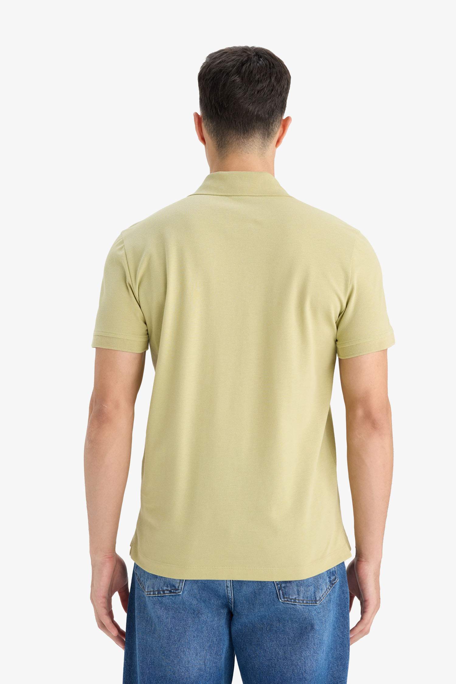 %100 Pamuk Slim Fit Dar Kesim Polo Yaka Kısa Kollu Pamuklu Nakışlı Pike Tişört