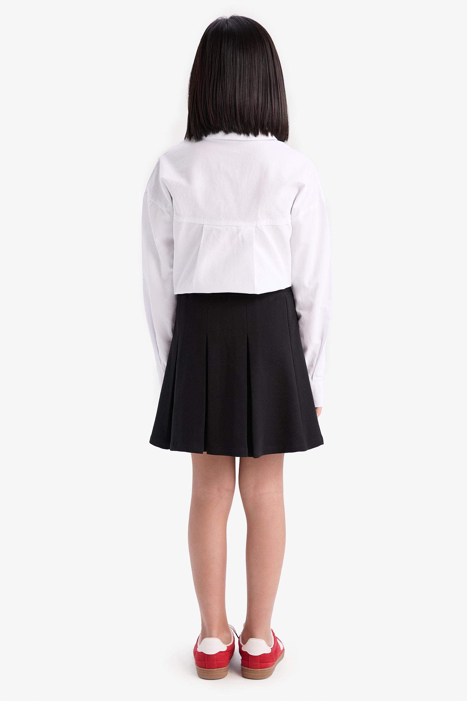 Kız Çocuk Basic Düz Pileli Etek