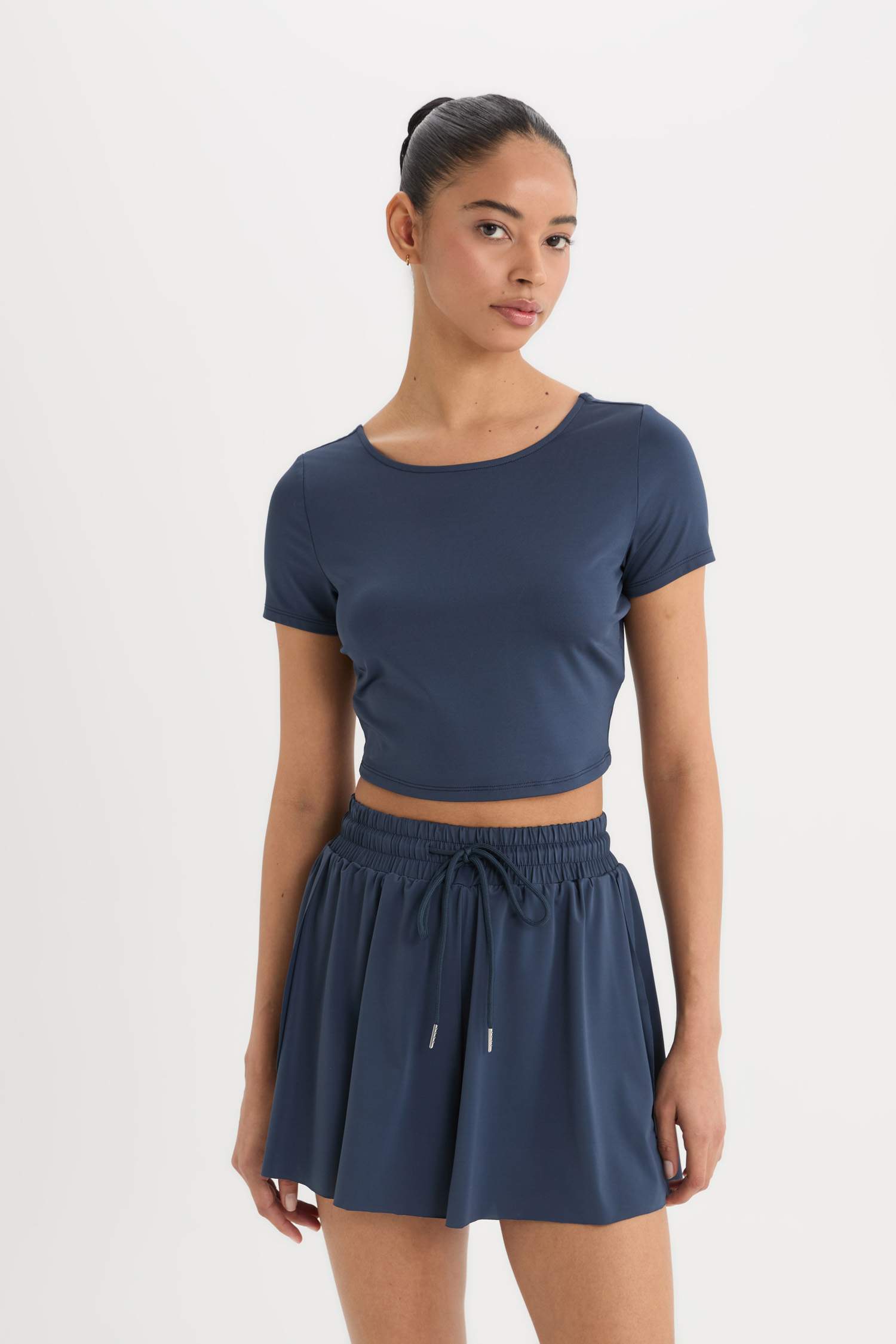 DeFactoFit Crop Bisiklet Yaka Sporcu Kısa Kollu Tişört