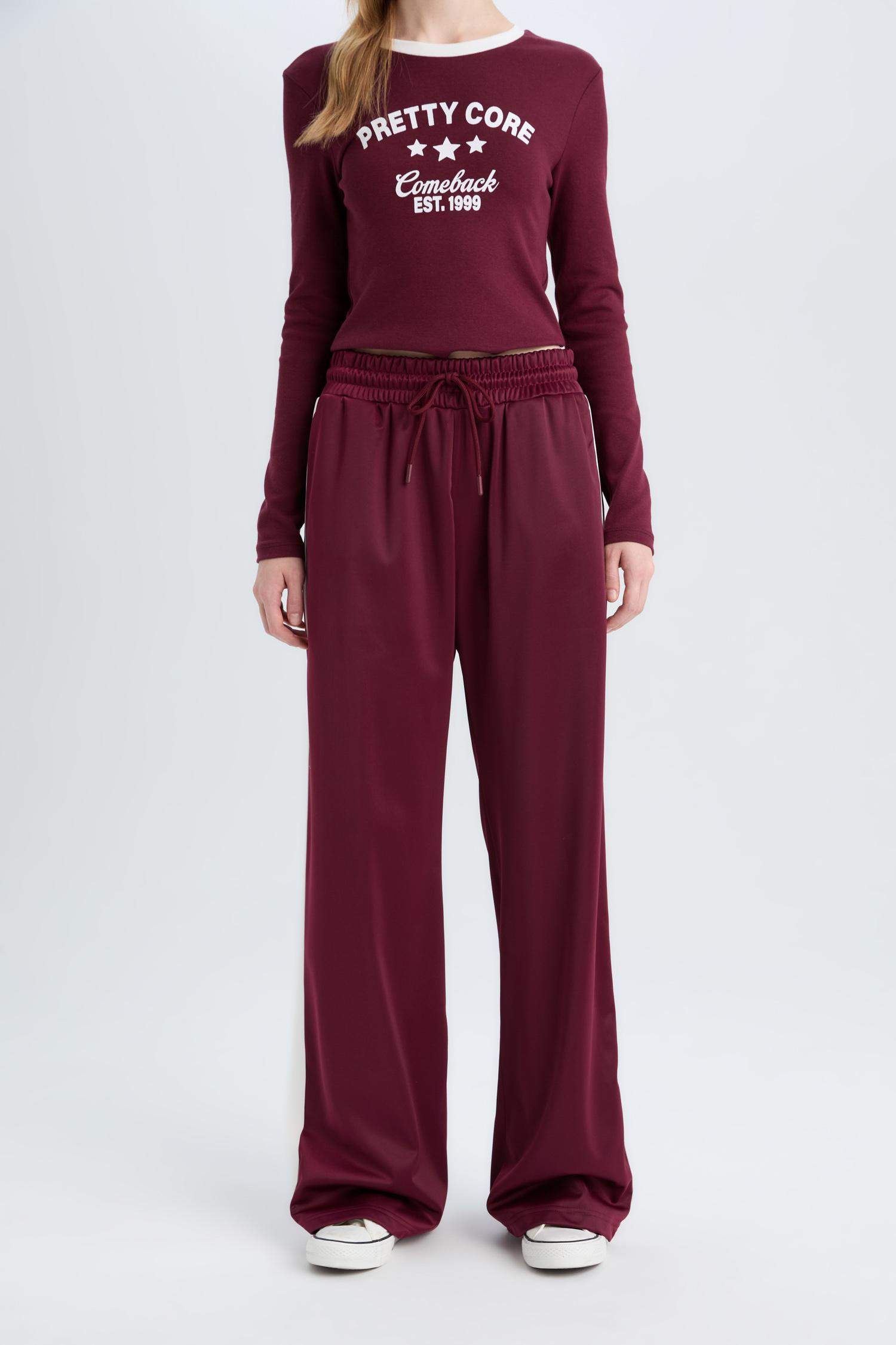 Coool Wide Leg Eşofman Altı Geniş Bol Paça Beli Lastikli Cepli Bağcıklı