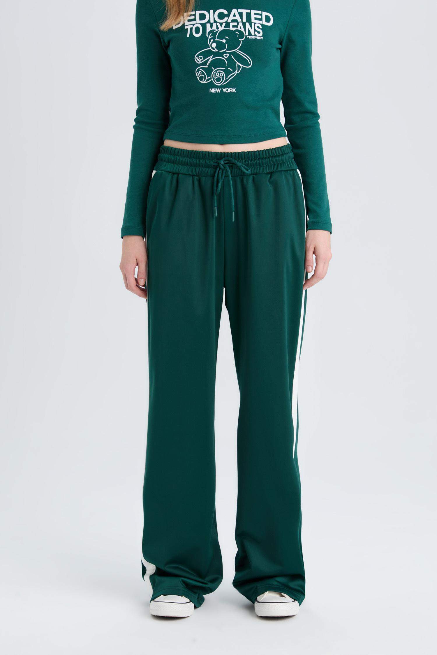 Wide Leg Eşofman Altı Geniş Bol Paça Beli Lastikli Cepli Bağcıklı