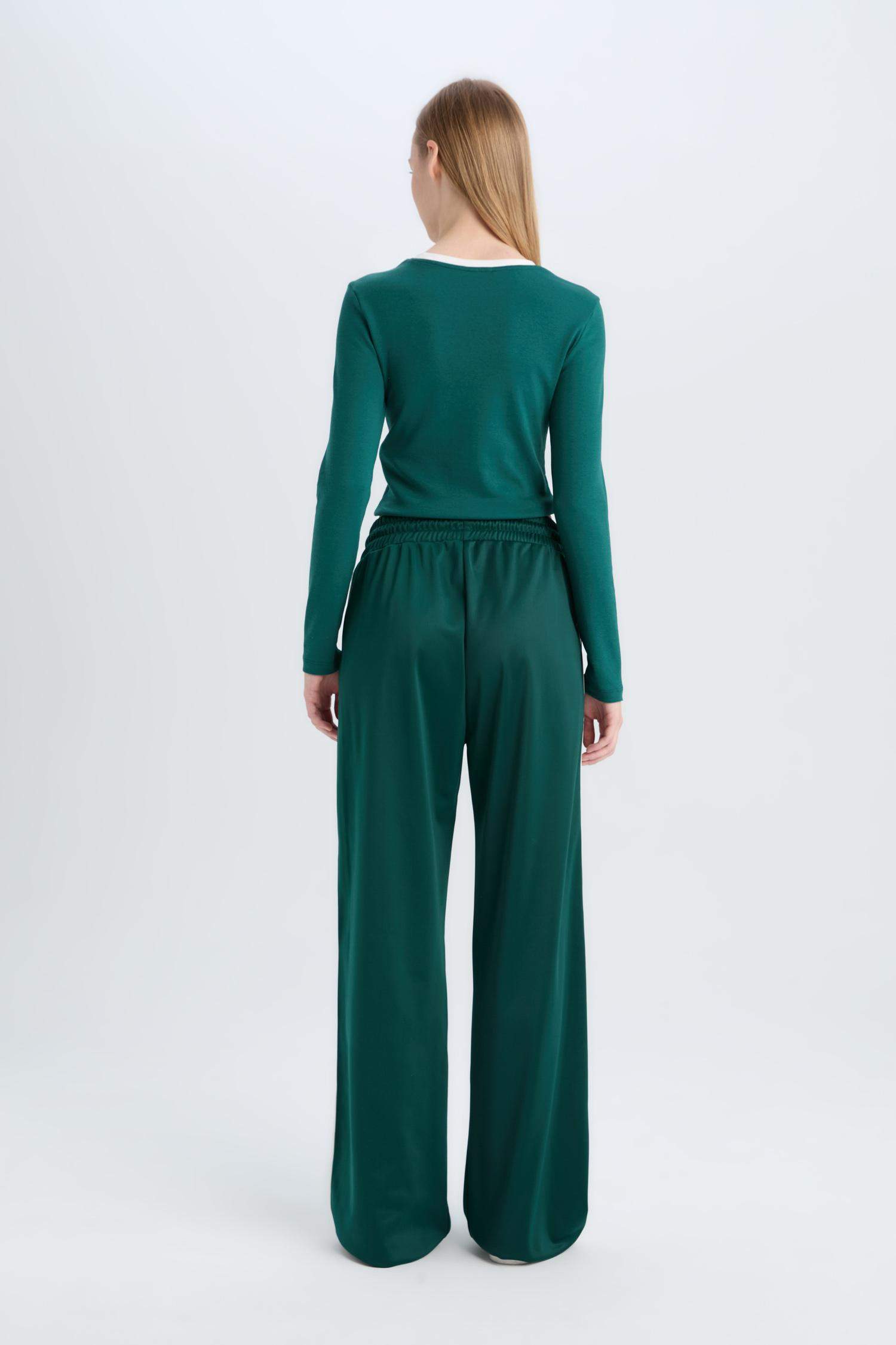 Wide Leg Eşofman Altı Geniş Bol Paça Beli Lastikli Cepli Bağcıklı